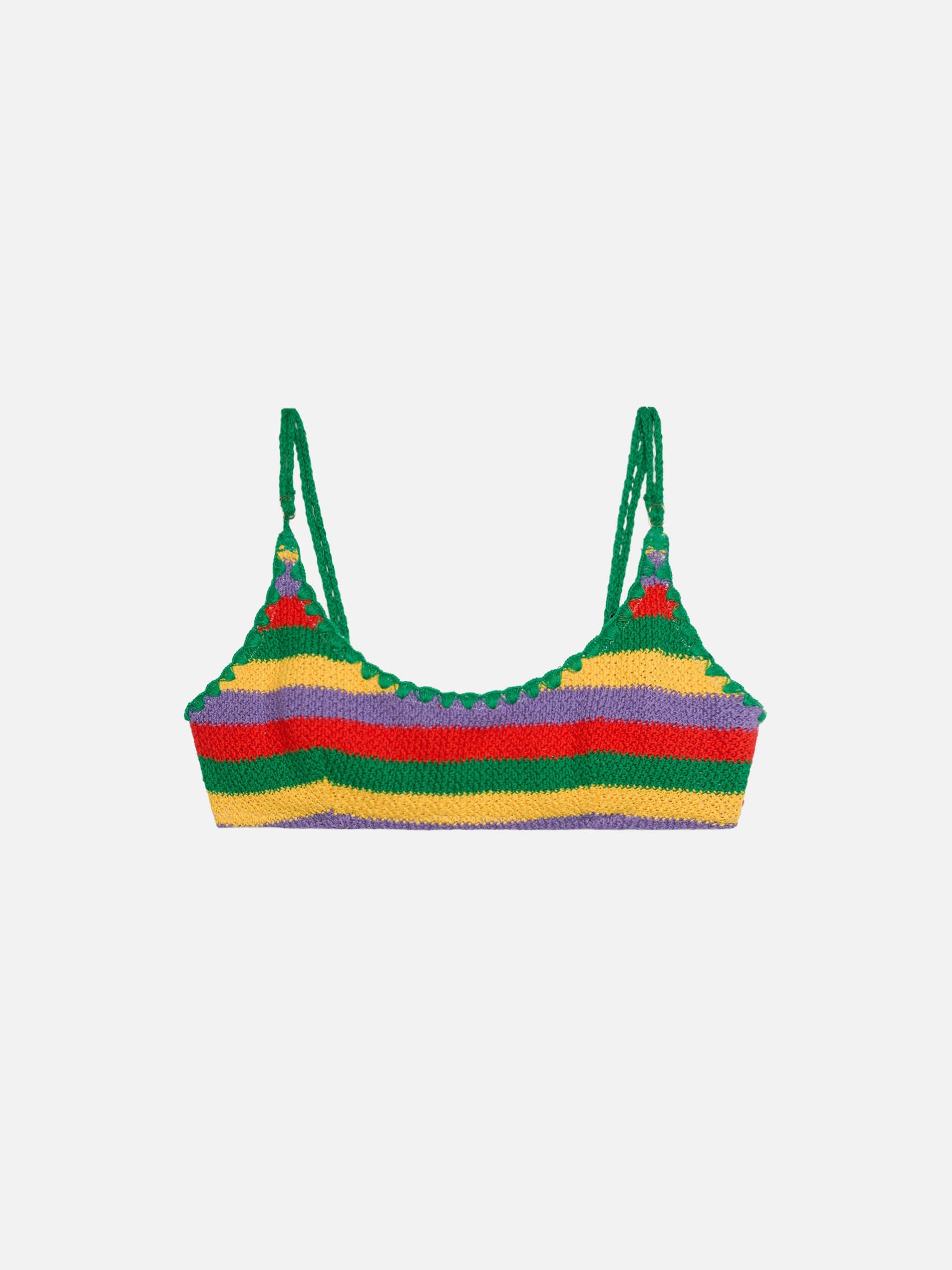 Judy Multicolor Striped Crochet Bralette Top