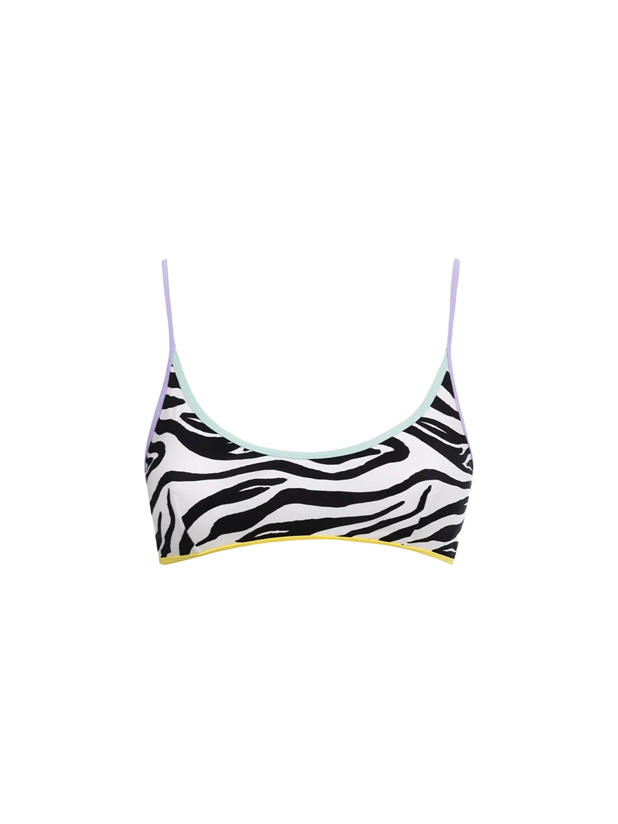 Judy String Zebra Print Bralette Bikini Top White