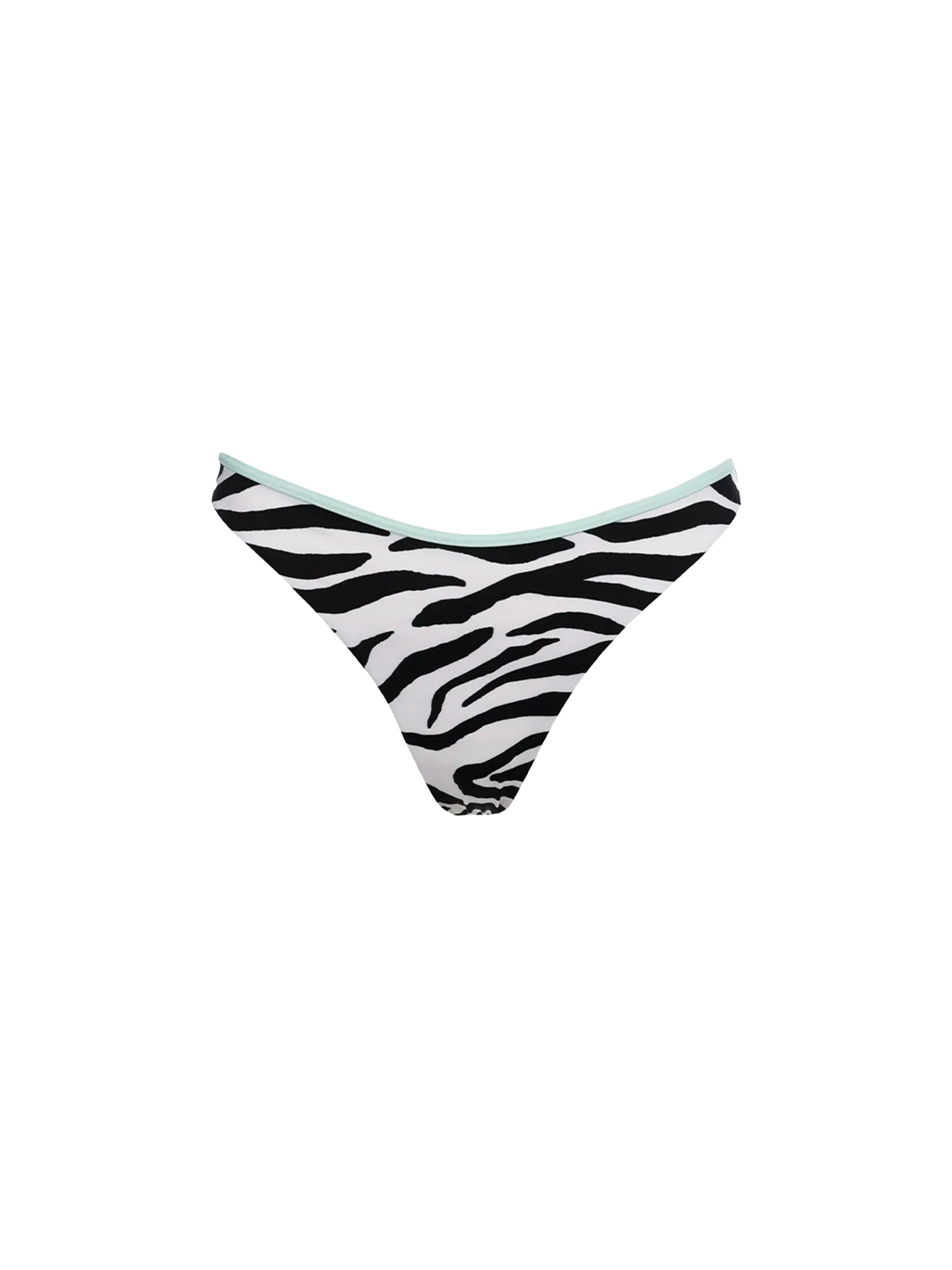 Naomi String Zebra Print Cheeky Swim Briefs White Bottom