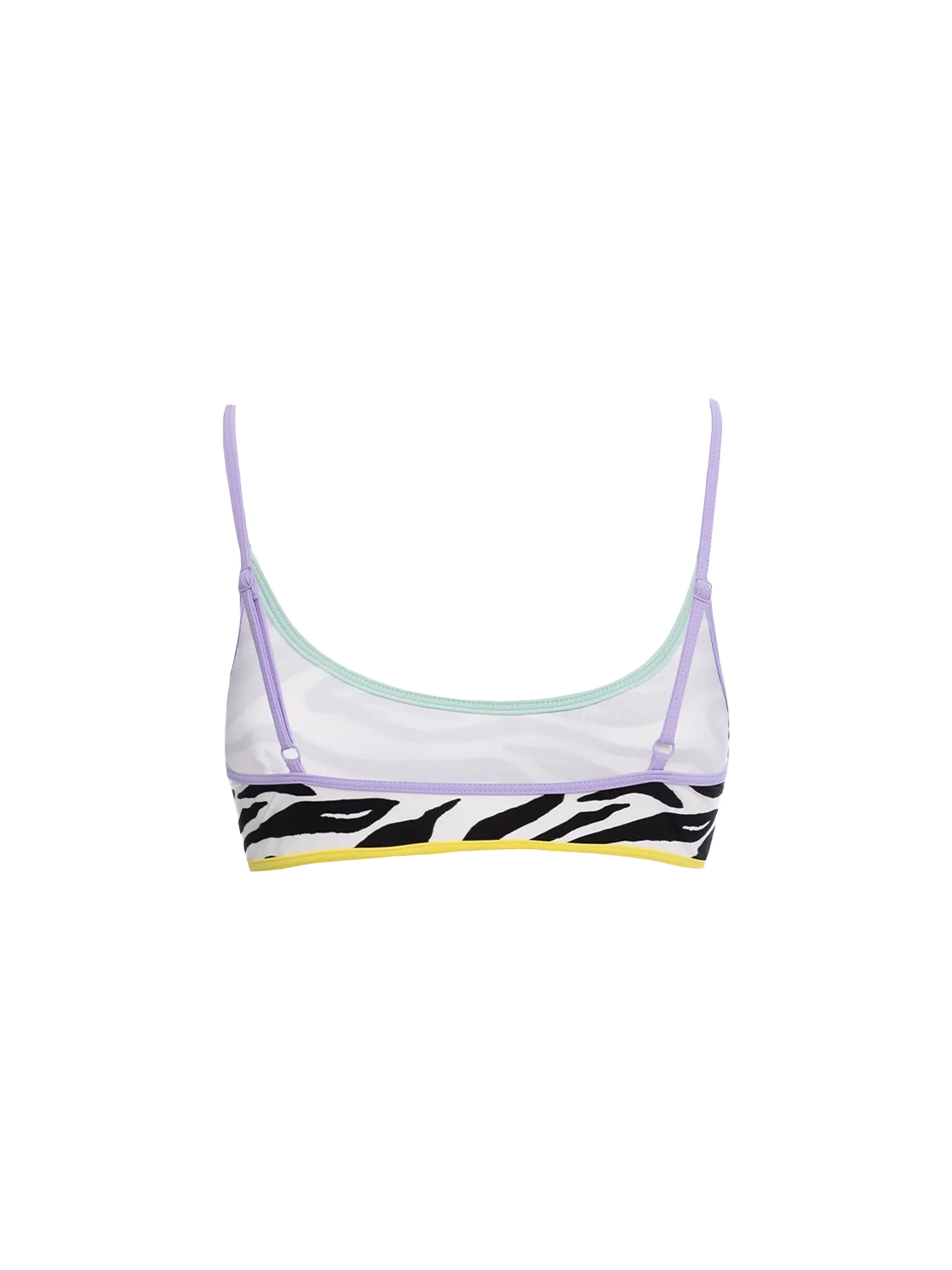Judy String Zebra Print Bralette Bikini Top White