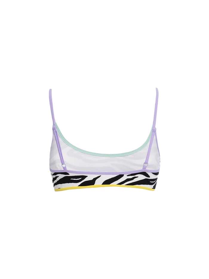 Judy String Zebra Print Bralette Bikini Top White