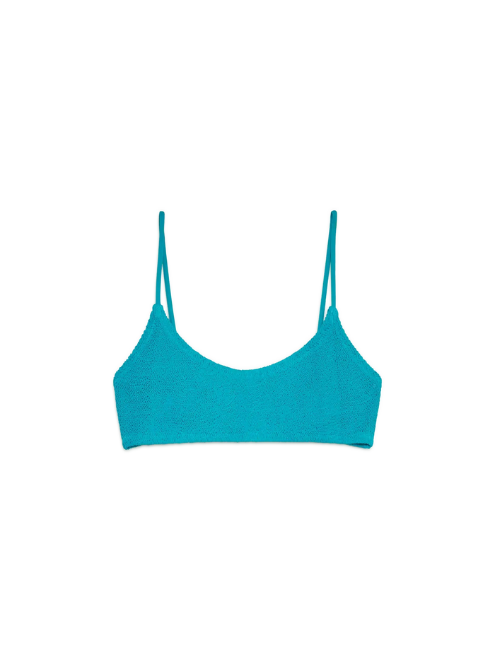 Judy Teal Crinkle Bralette Top Green