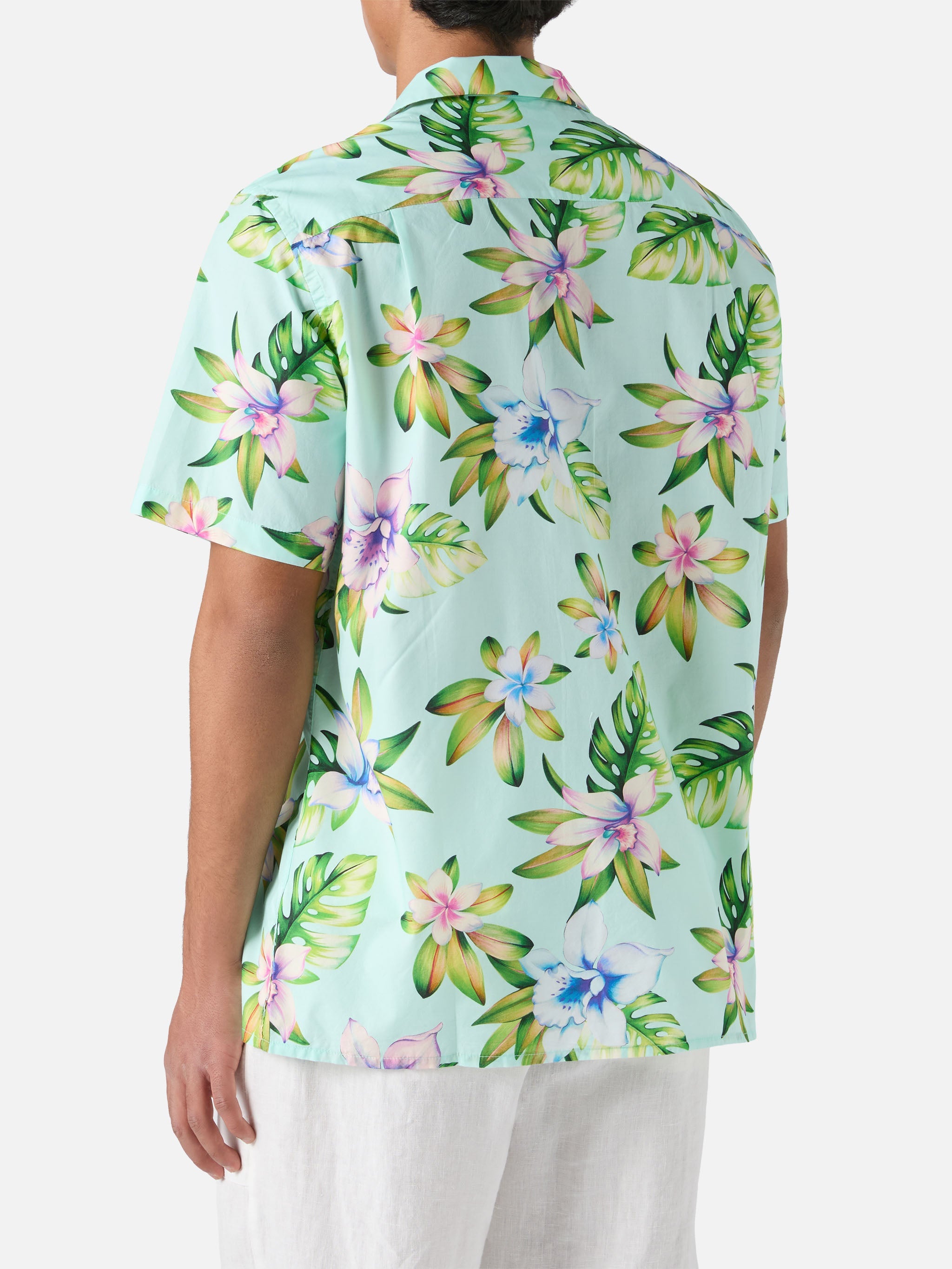 Kalea Cotton Shirt With Floral Print Green