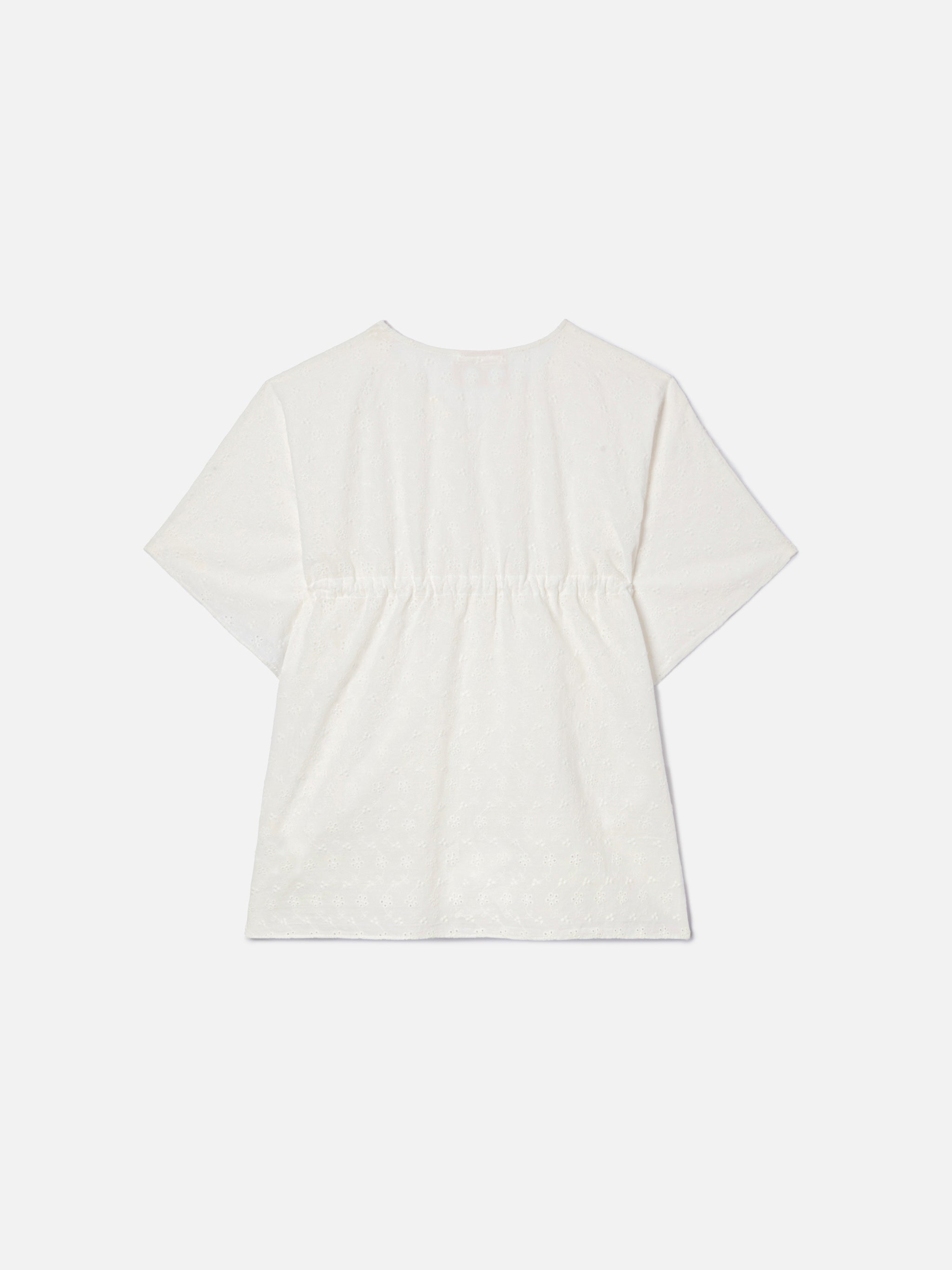 Kate Cotton Broderie Short Kaftan White Beach Robe