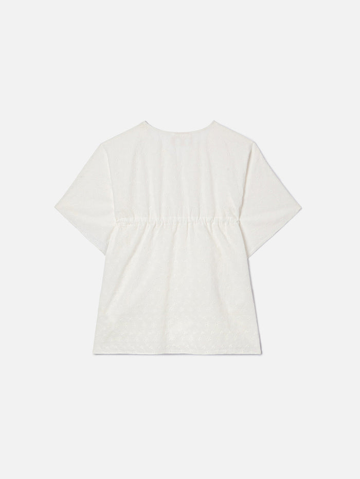 Kate Cotton Broderie Short Kaftan White Beach Robe