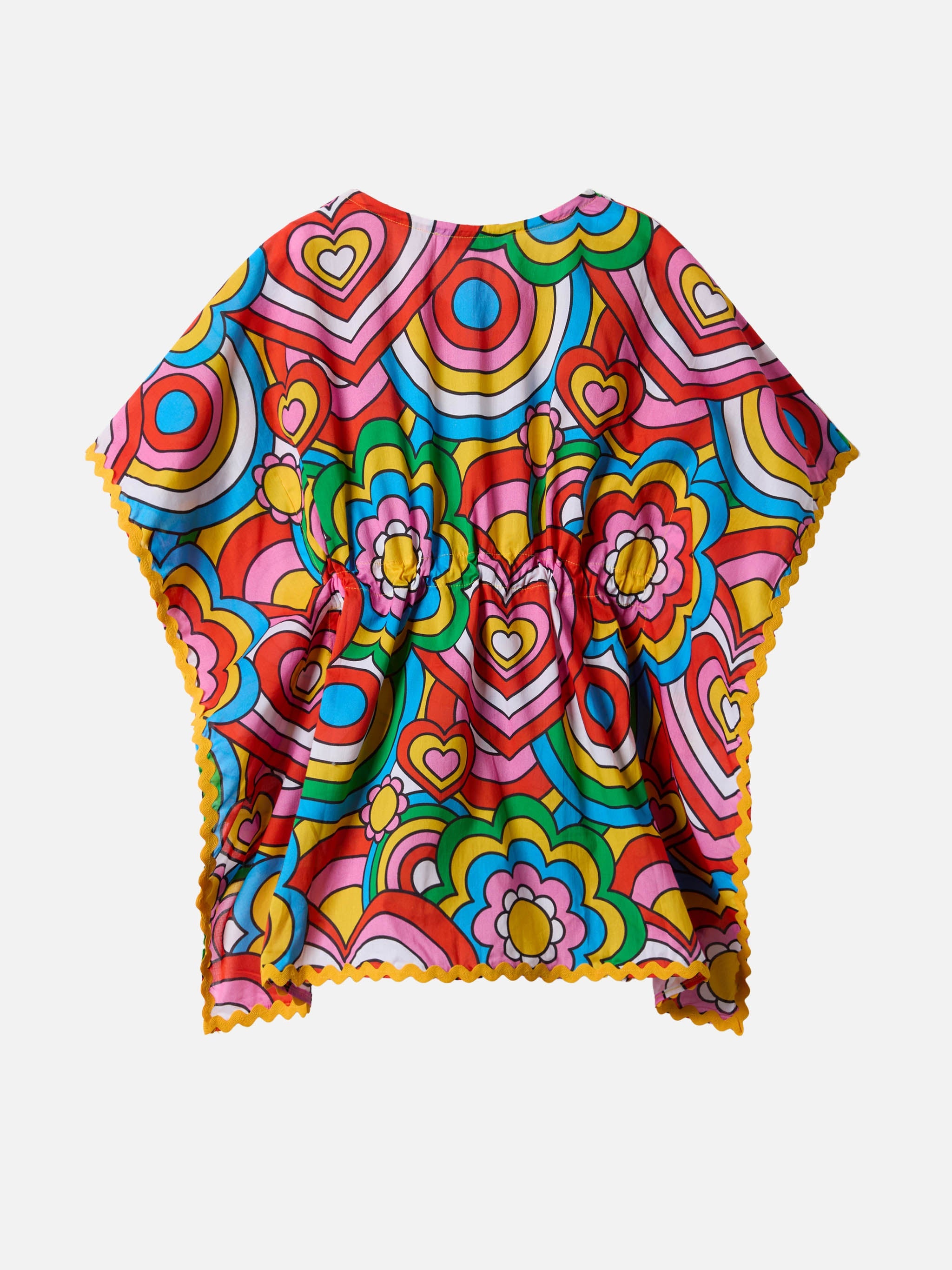 Kate Poncho With Crazy Shapes Print Beach Robe
