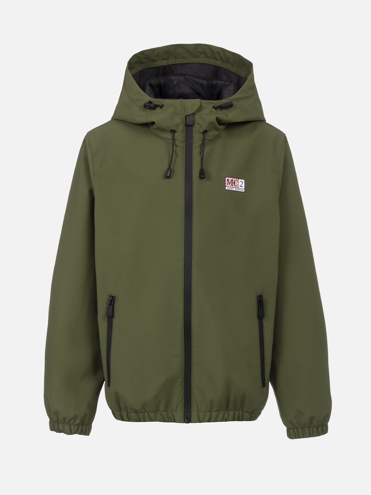 Boy Hooded Lightweight Windbreaker Kauris Jr With Mickey Mouse Print | Disney Special Edition Green Jacket