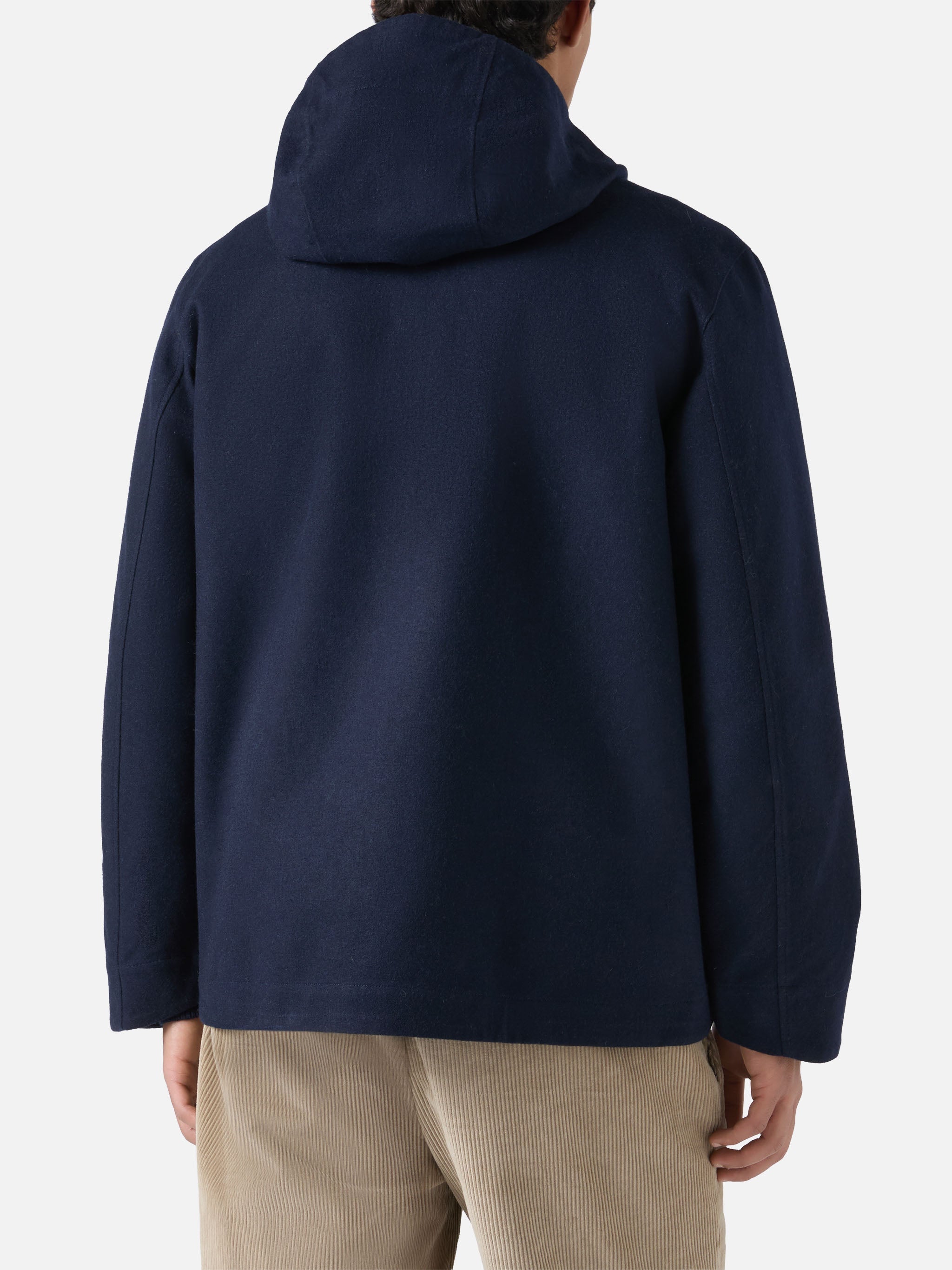 Hooded Navy Blue Windbreaker Jacket Kauris __single__