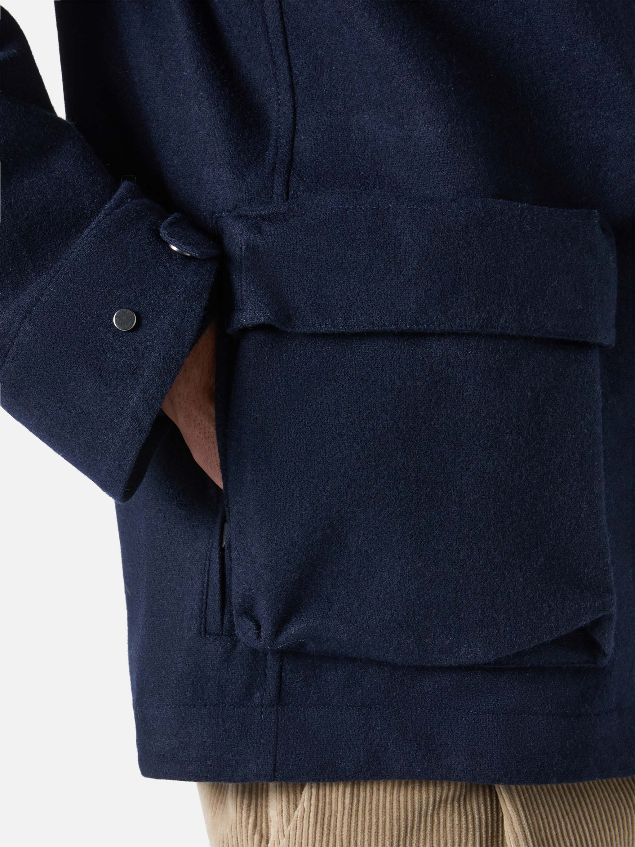 Hooded Navy Blue Windbreaker Jacket Kauris __single__