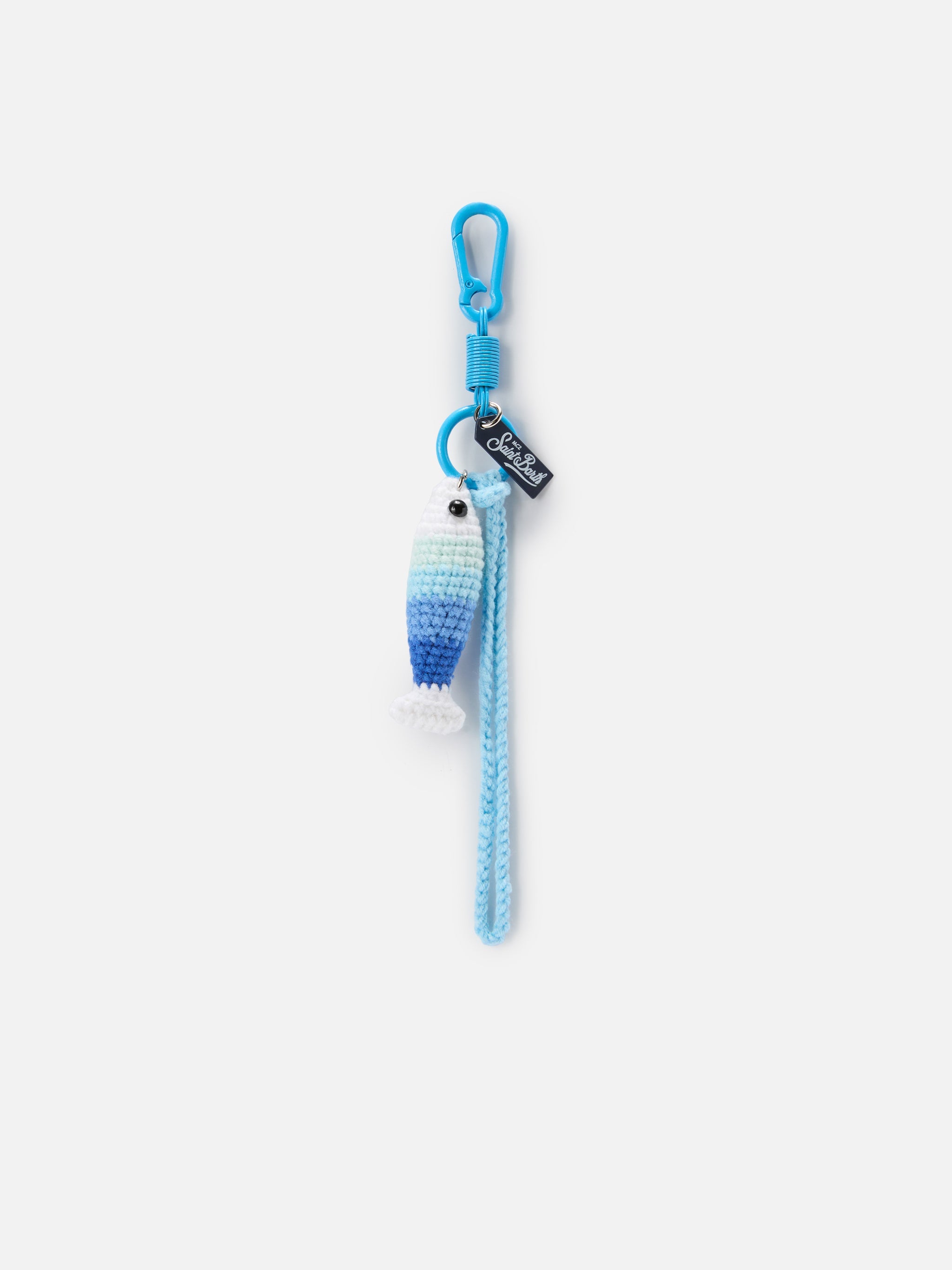 Crochet Sardine-Shaped Keychain With Lobster Clasp Sky Small Accessories