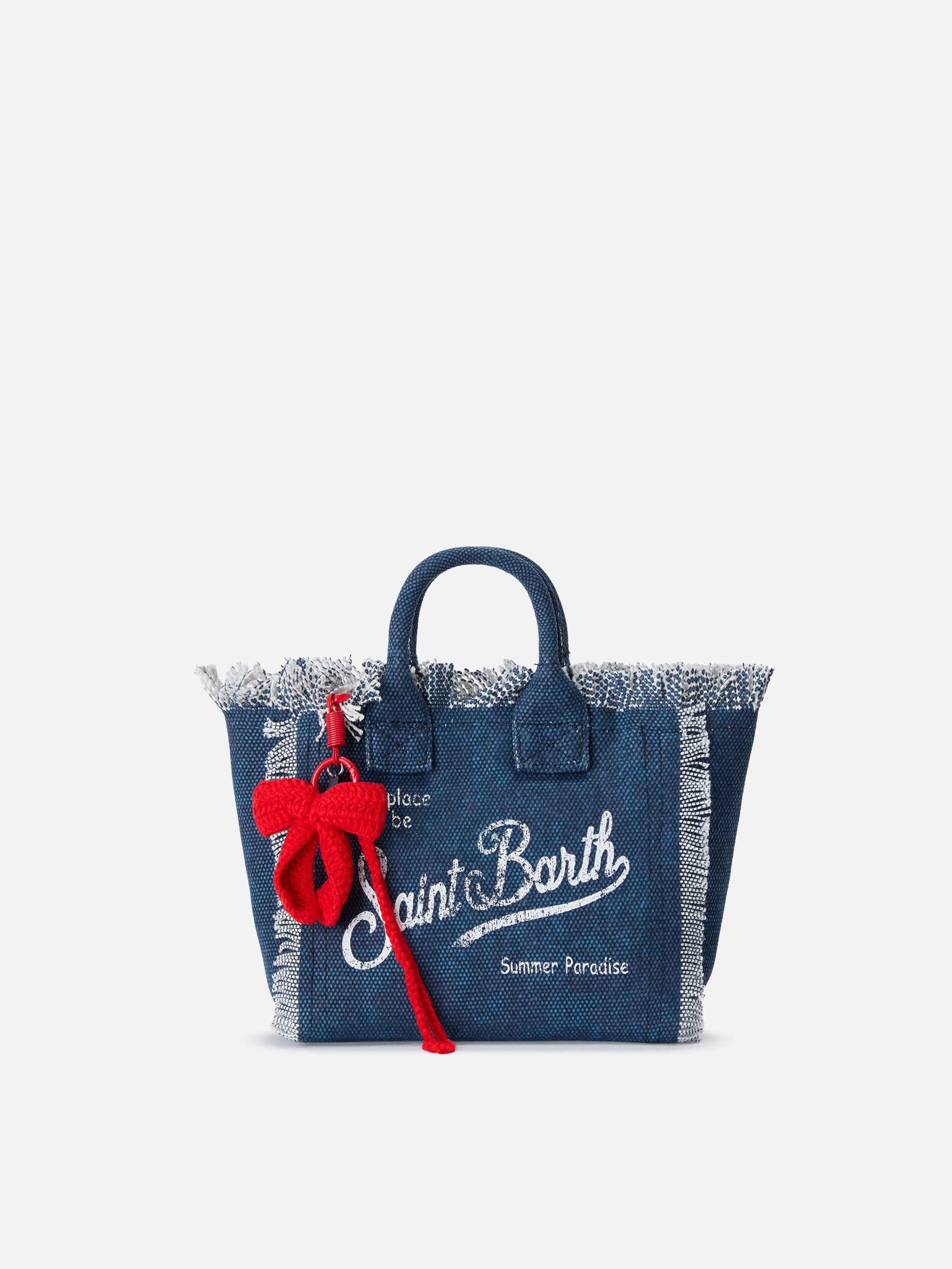 Funny Bag Charm With Crochet Padded Bow Red Small Accessories