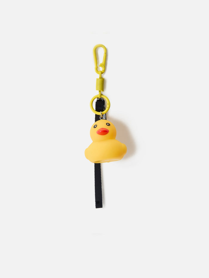 Duck-Shaped Keychain With Lobster Clasp And Loop Yellow Small Accessories
