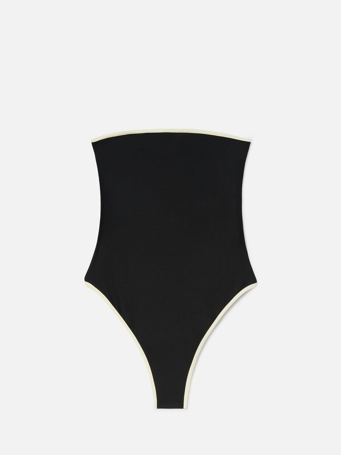Khyra String Bandeau Black One-Piece Swimsuit With Contrast Details __single__ One Piece