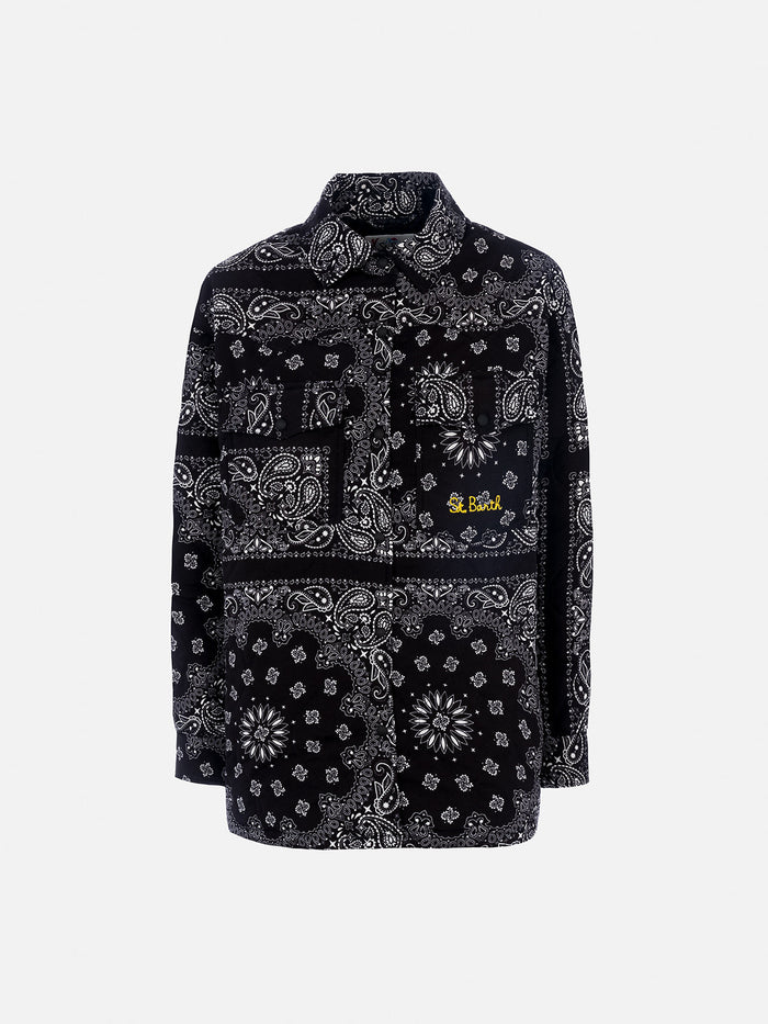 Kimmy Black Bandana Print Padded Jacket