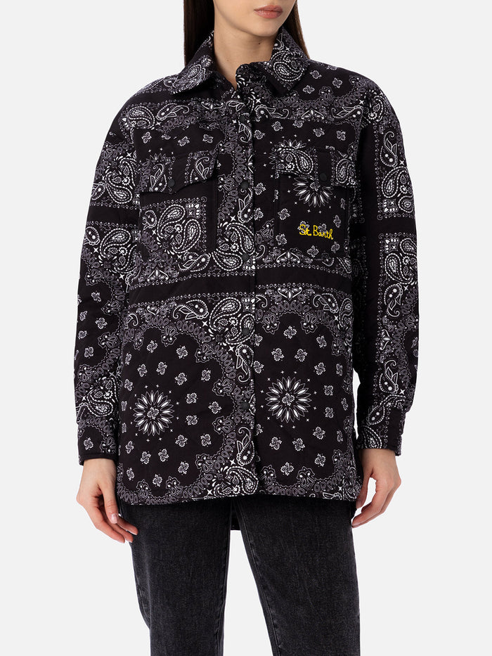 Kimmy Black Bandana Print Padded Jacket