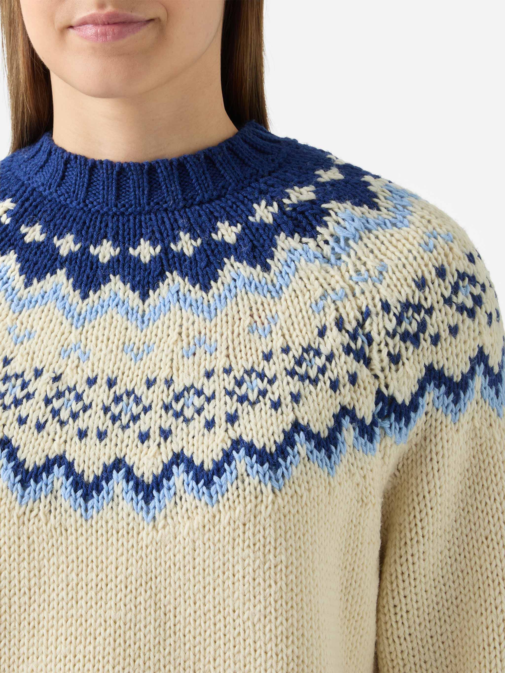 Kyla Wool Sweater With Fair-Isle Jacquard And Apres Ski Lover Embroidery White