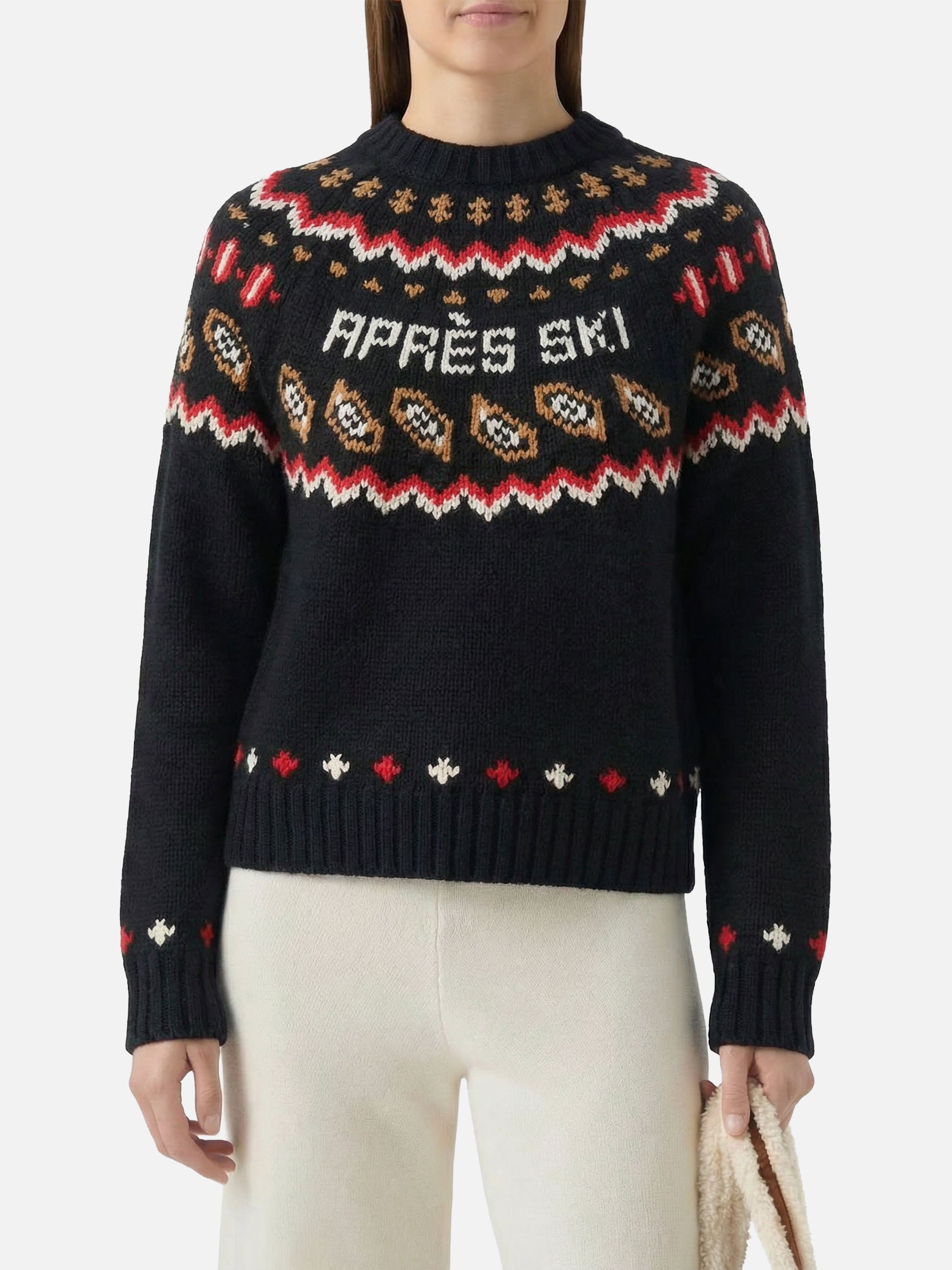 Kyla Wool Sweater With Fair-Isle Jacquard And Apres Ski Black