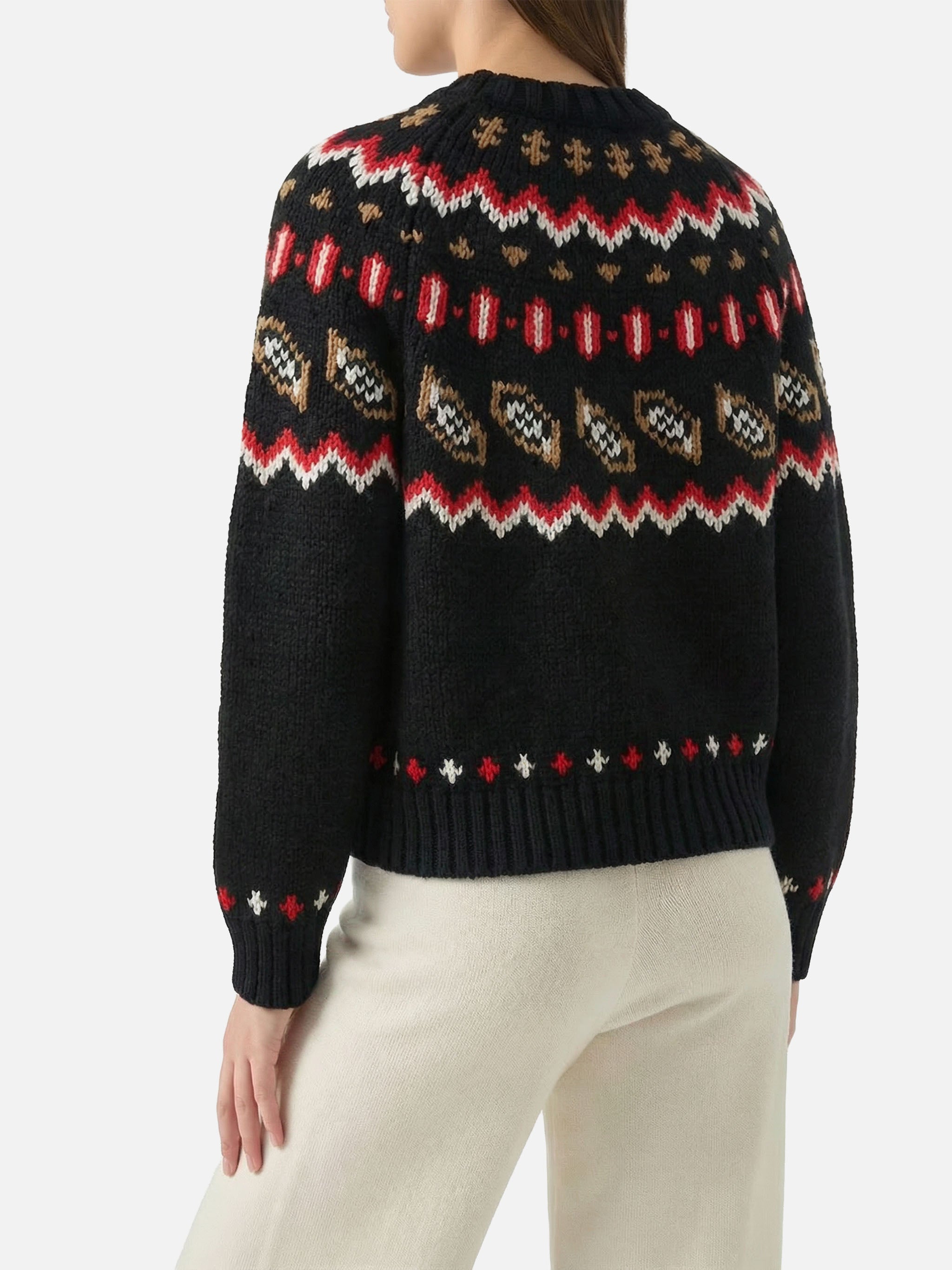 Kyla Wool Sweater With Fair-Isle Jacquard And Apres Ski Black