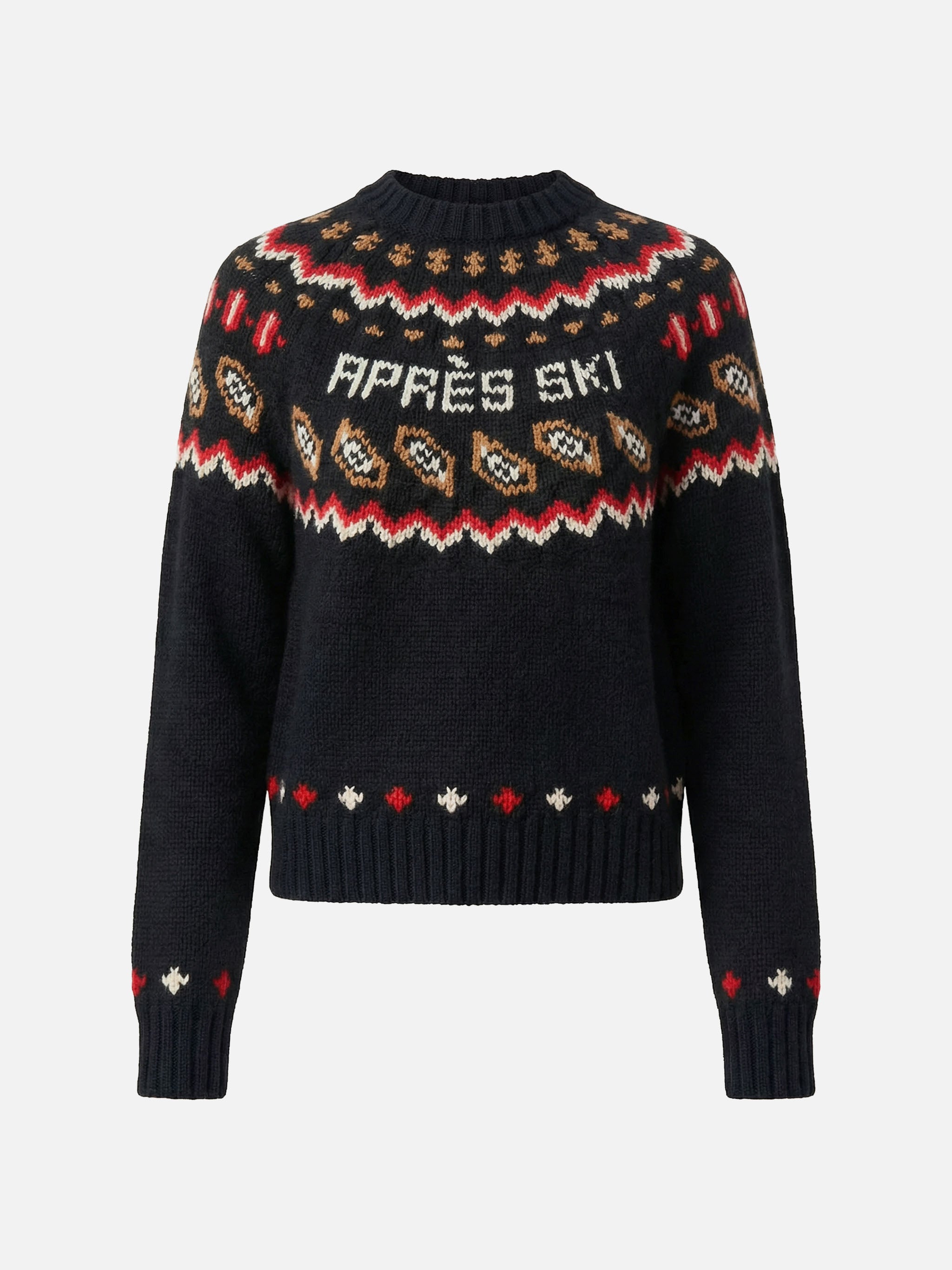 Kyla Wool Sweater With Fair-Isle Jacquard And Apres Ski Black