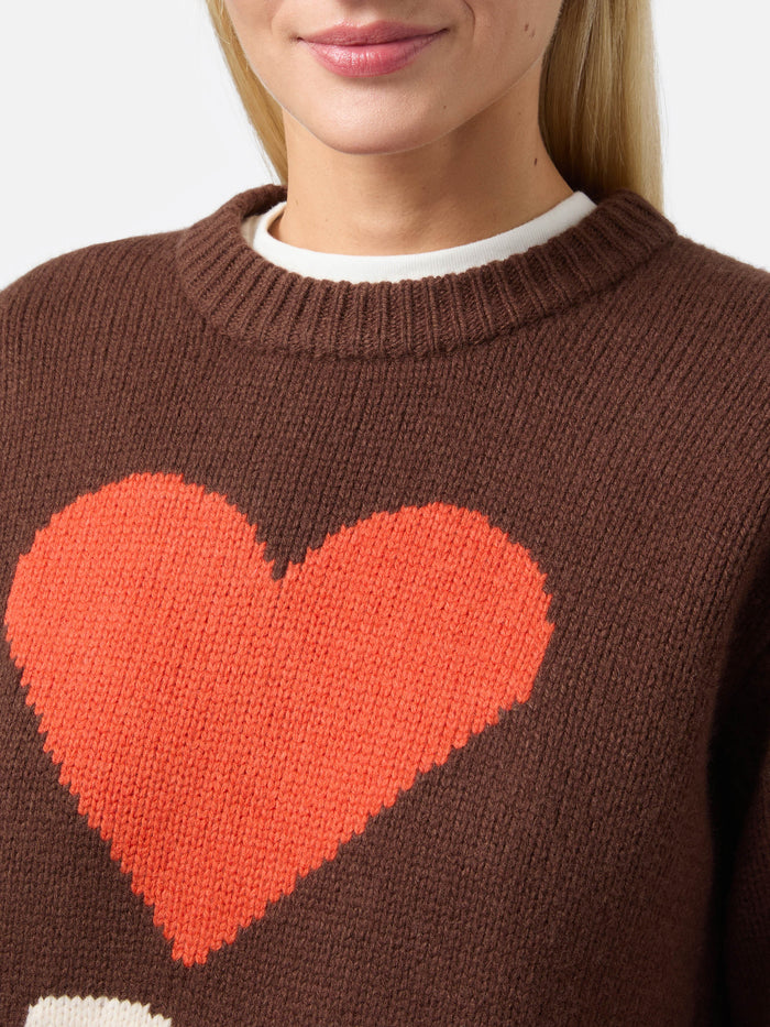 Kyla Wool Sweater Brown With Spritz Jacquard
