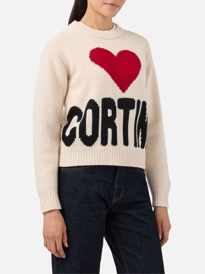 Kyla Wool Sweater White With Cortina Jacquard