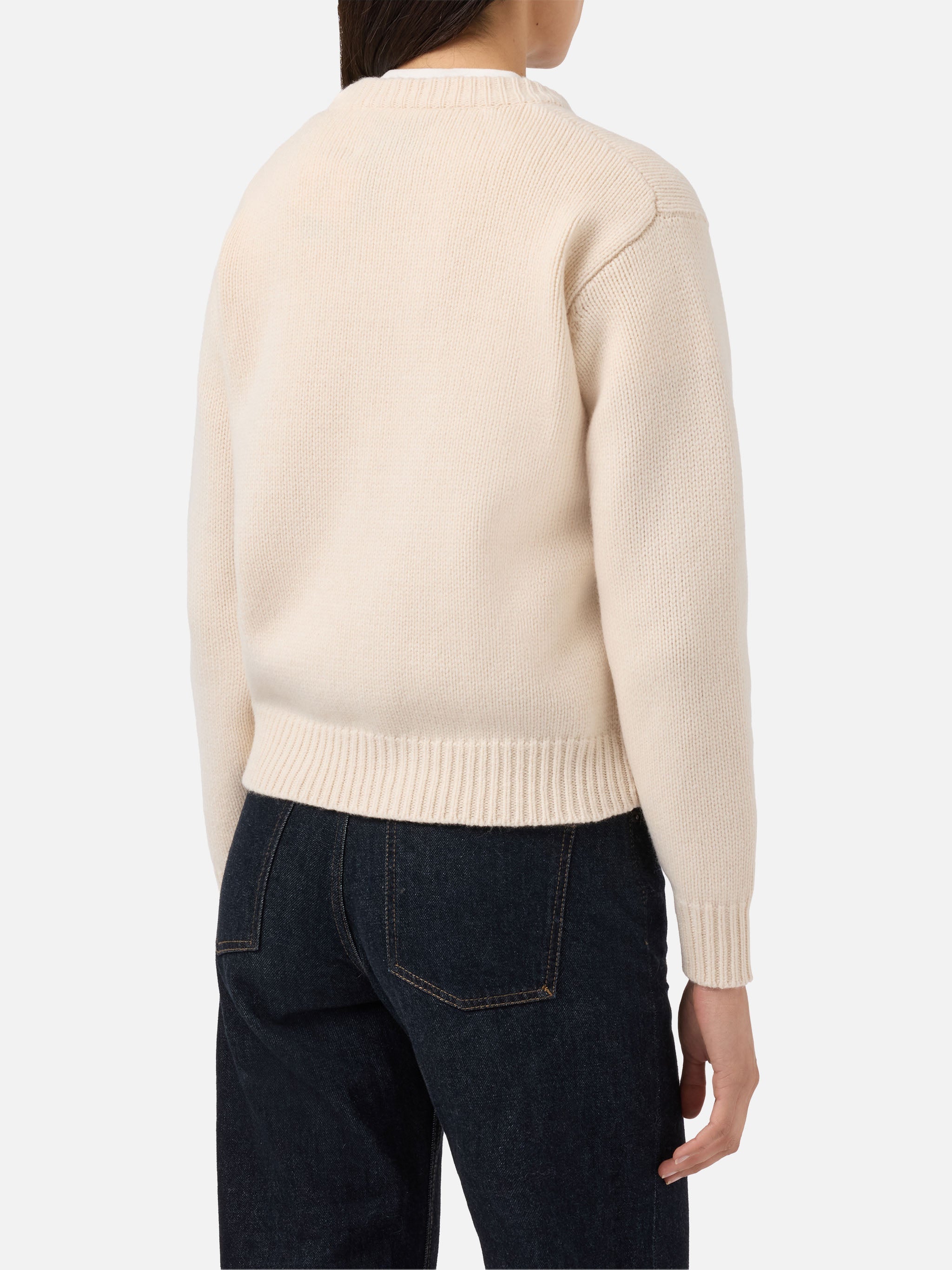 Kyla Wool Sweater White With Cortina Jacquard