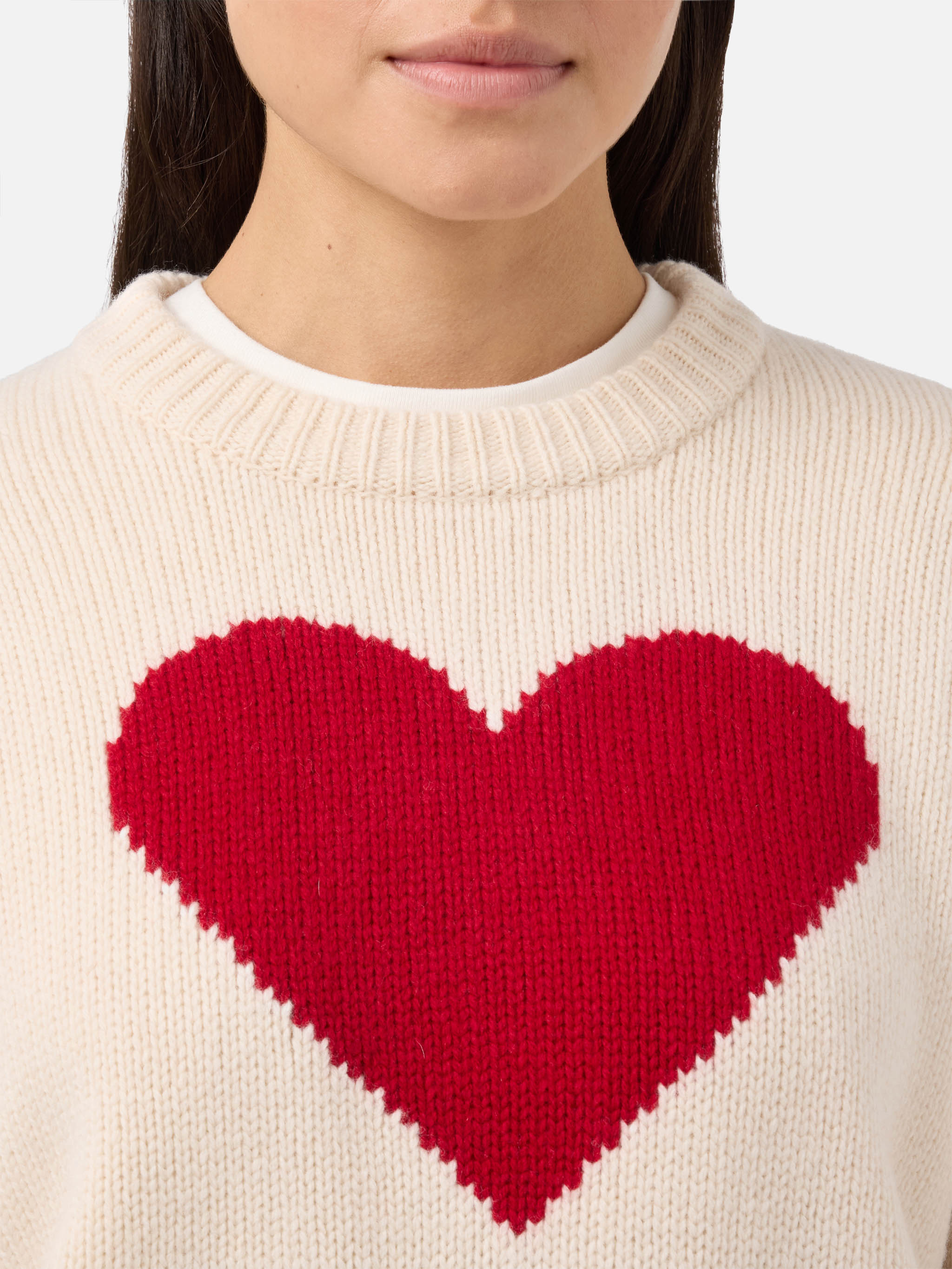 Kyla Wool Sweater White With Cortina Jacquard