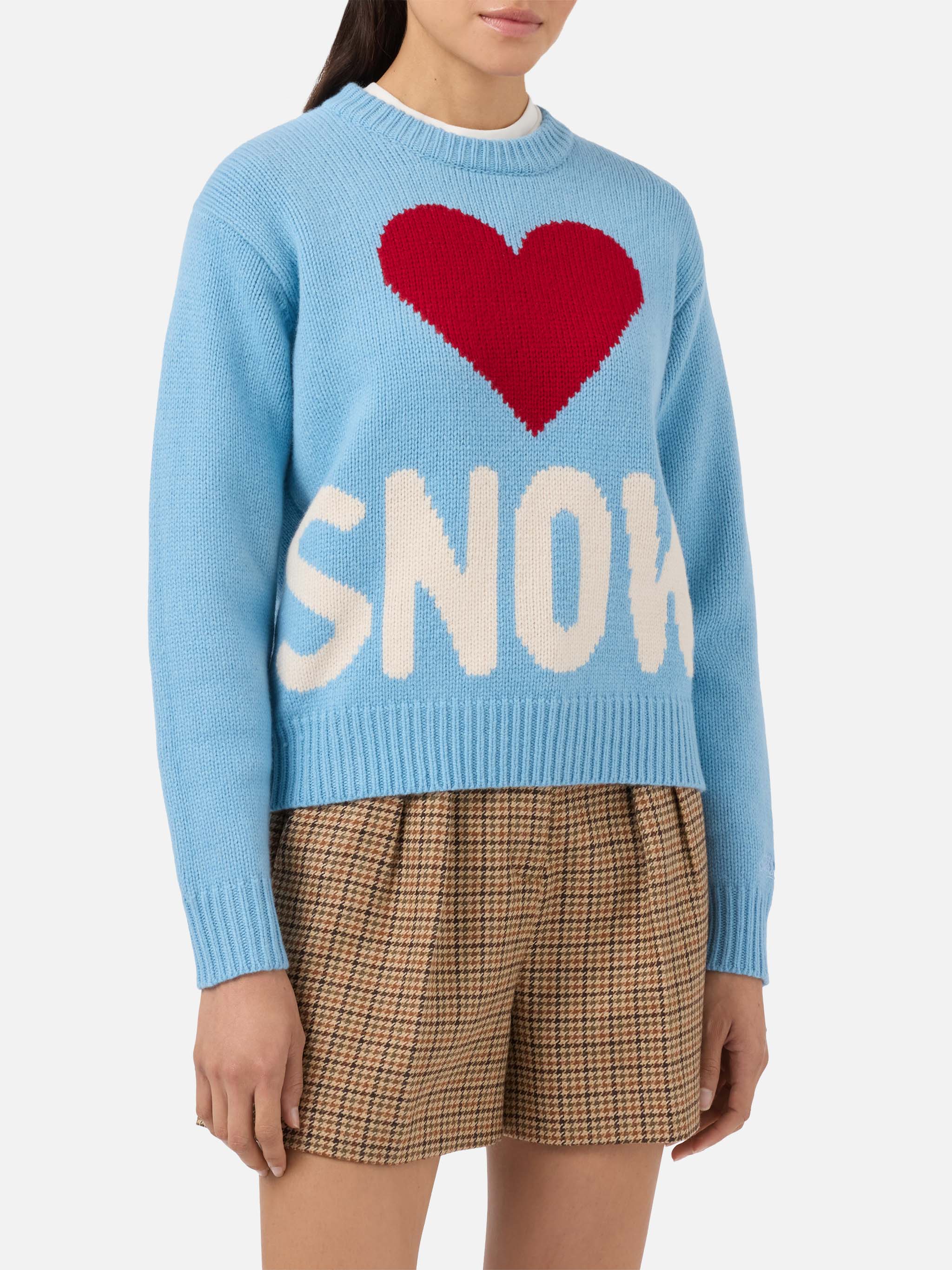 Kyla Wool Sweater Light Blue With Snow Jacquard Sky