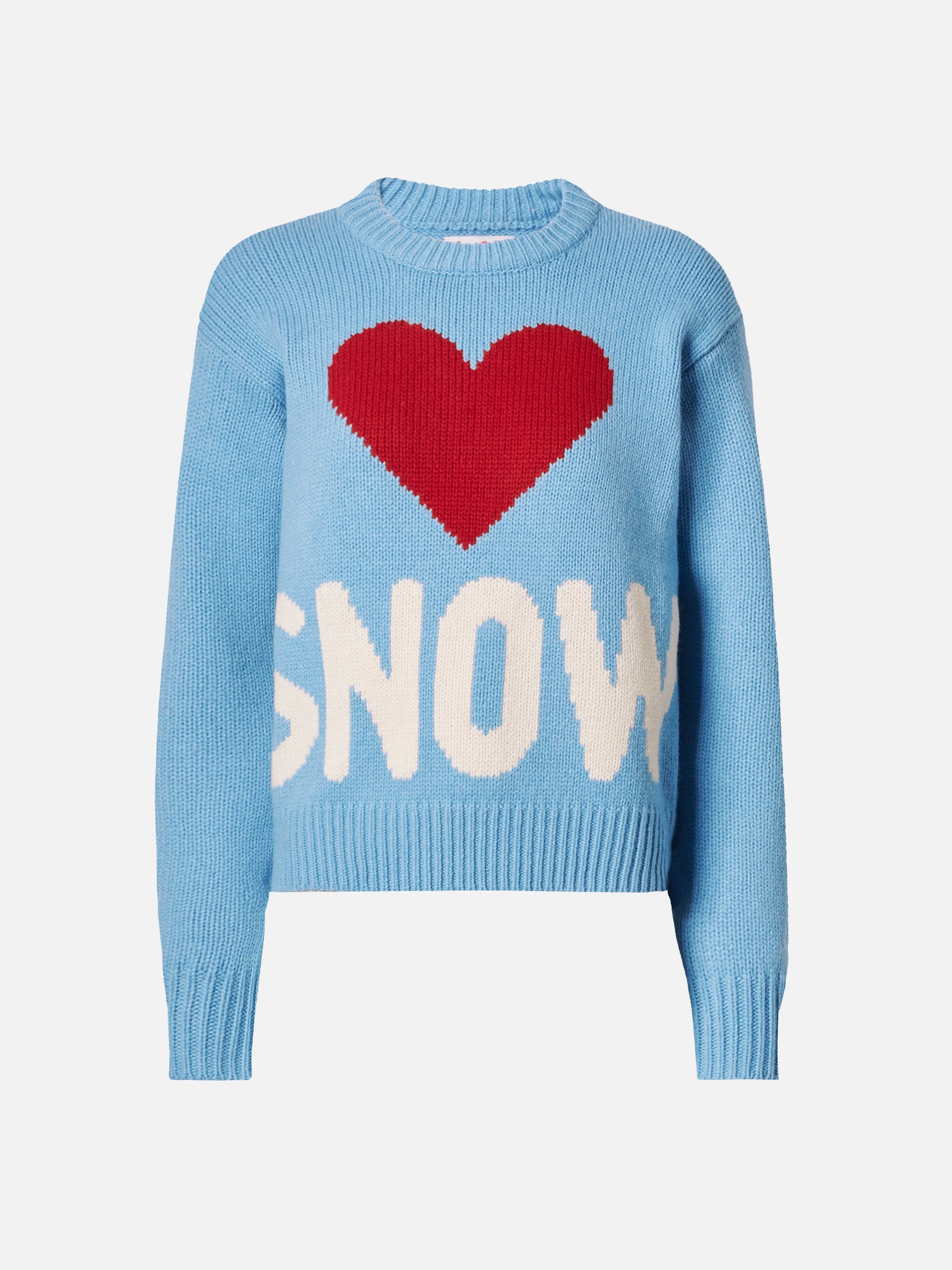 Kyla Wool Sweater Light Blue With Snow Jacquard Sky