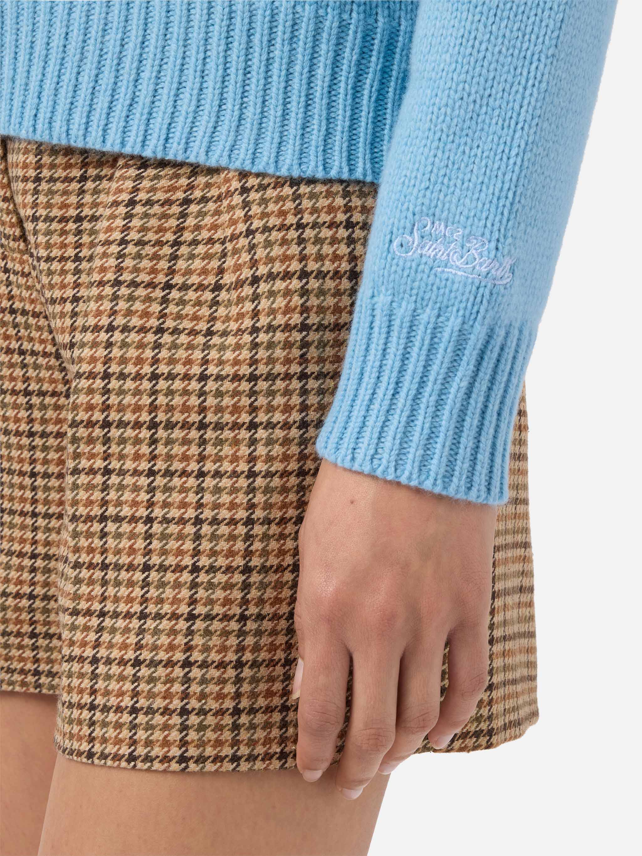 Kyla Wool Sweater Light Blue With Snow Jacquard Sky
