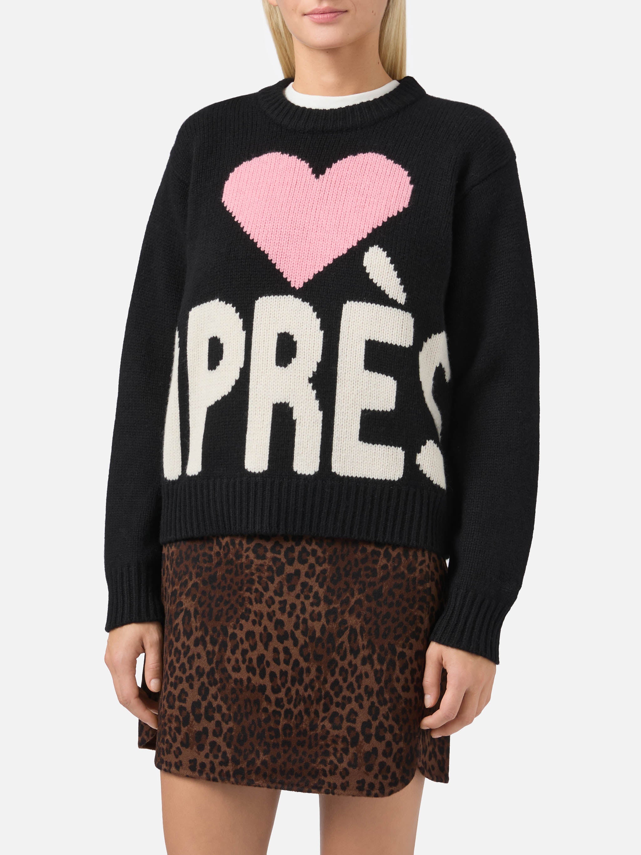 Kyla Wool Sweater Black With Après Jacquard