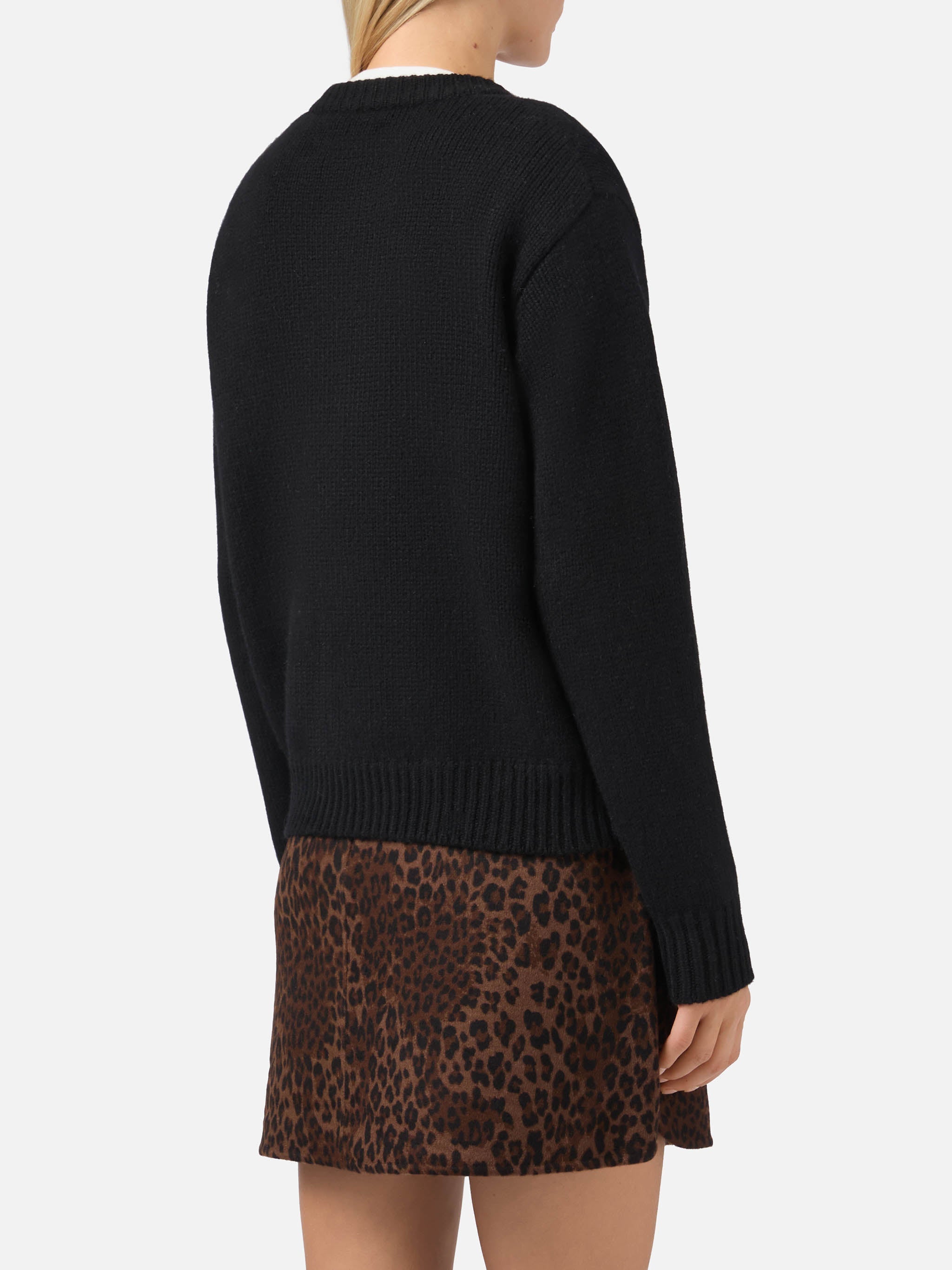 Kyla Wool Sweater Black With Après Jacquard