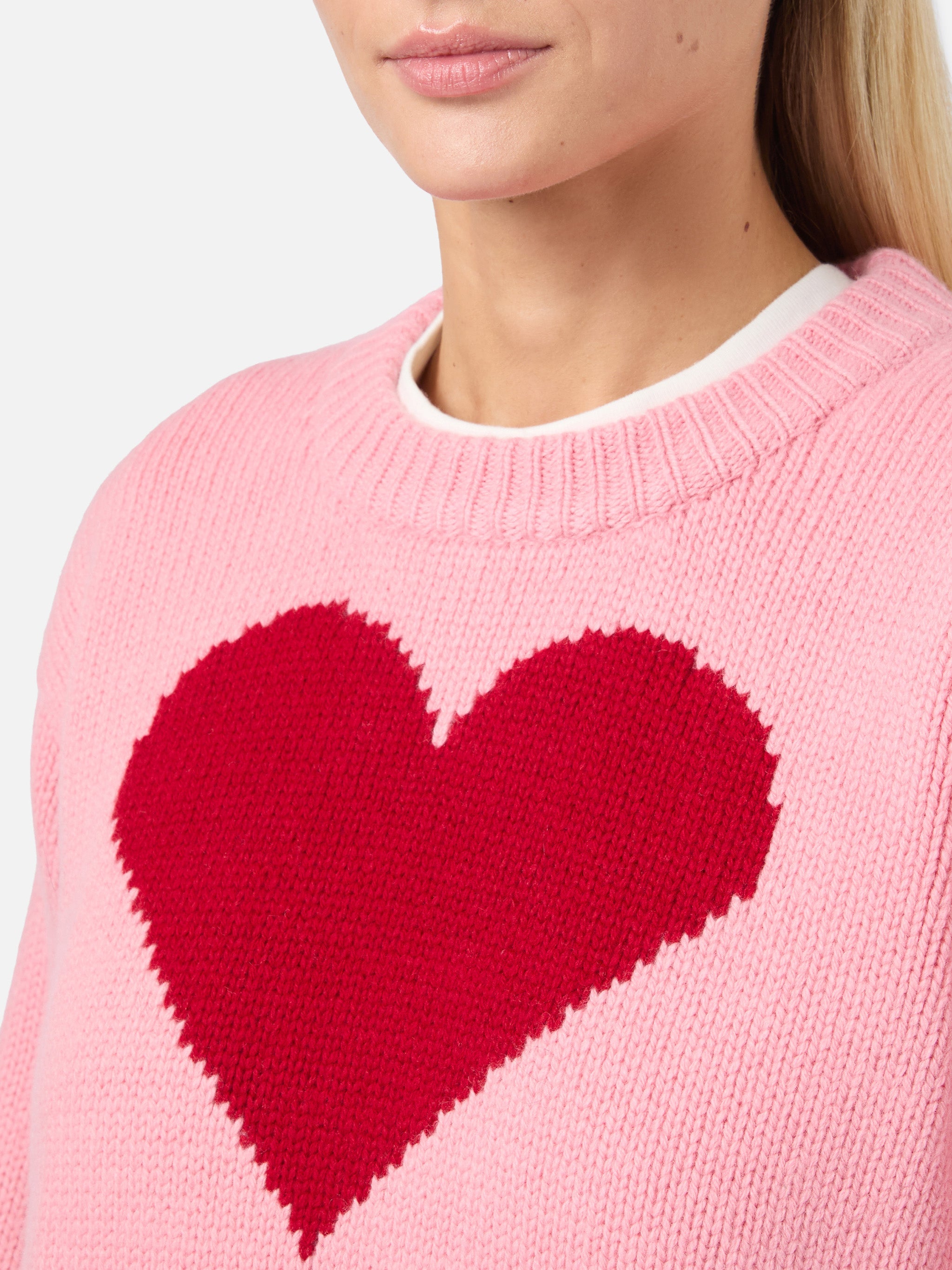 Kyla Wool Sweater Pink With Courma Jacquard