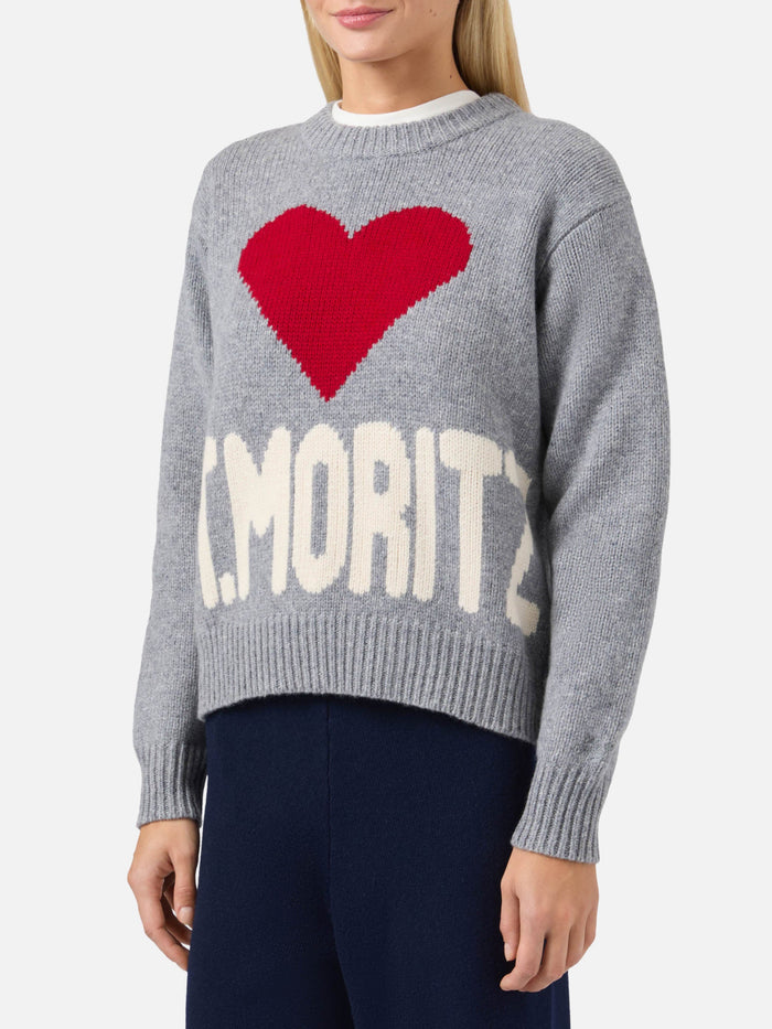 Kyla Wool Sweater Grey With St. Moritz Jacquard
