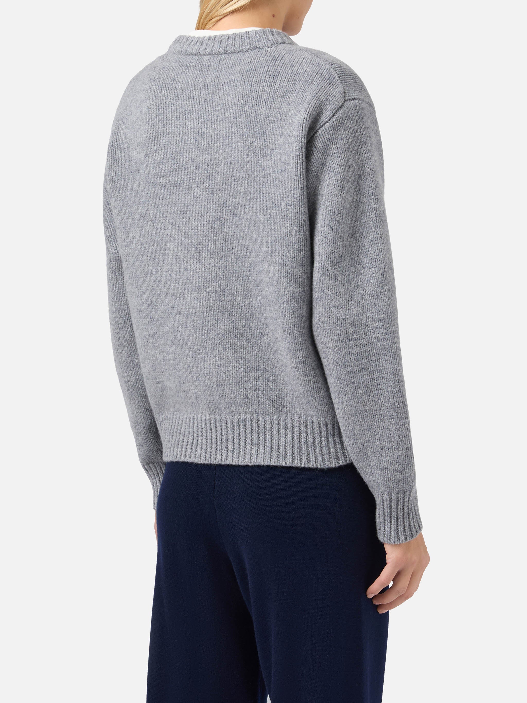 Kyla Wool Sweater Grey With St. Moritz Jacquard