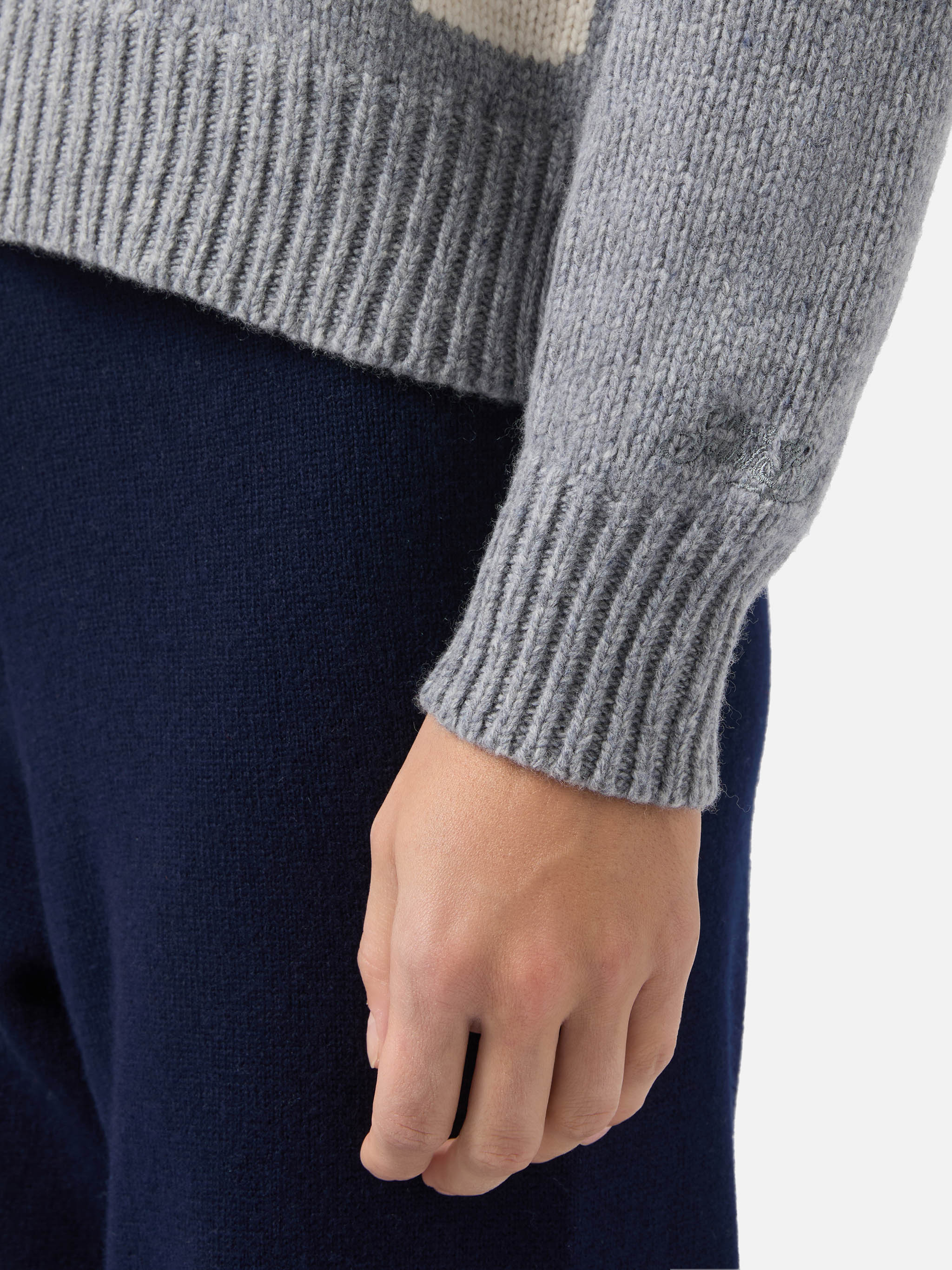 Kyla Wool Sweater Grey With St. Moritz Jacquard
