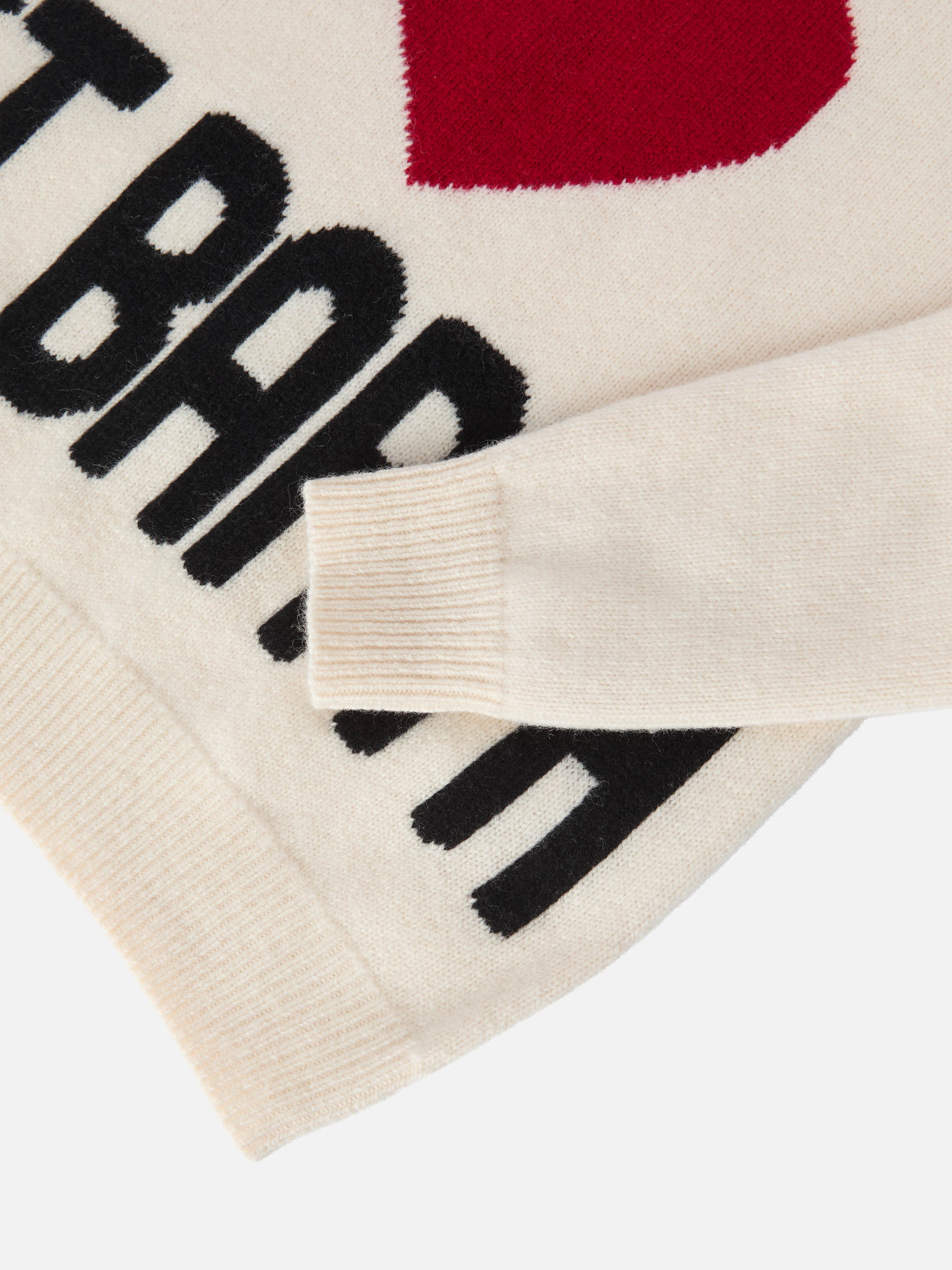 Kyla Jr Wool Sweater With St. Barth Heart Jacquard White