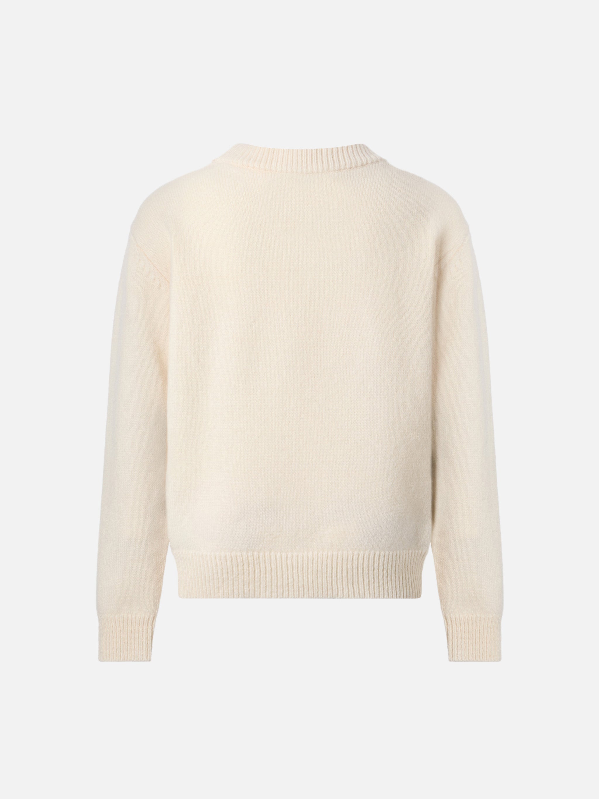 Kyla Jr Wool Sweater With St. Barth Heart Jacquard White