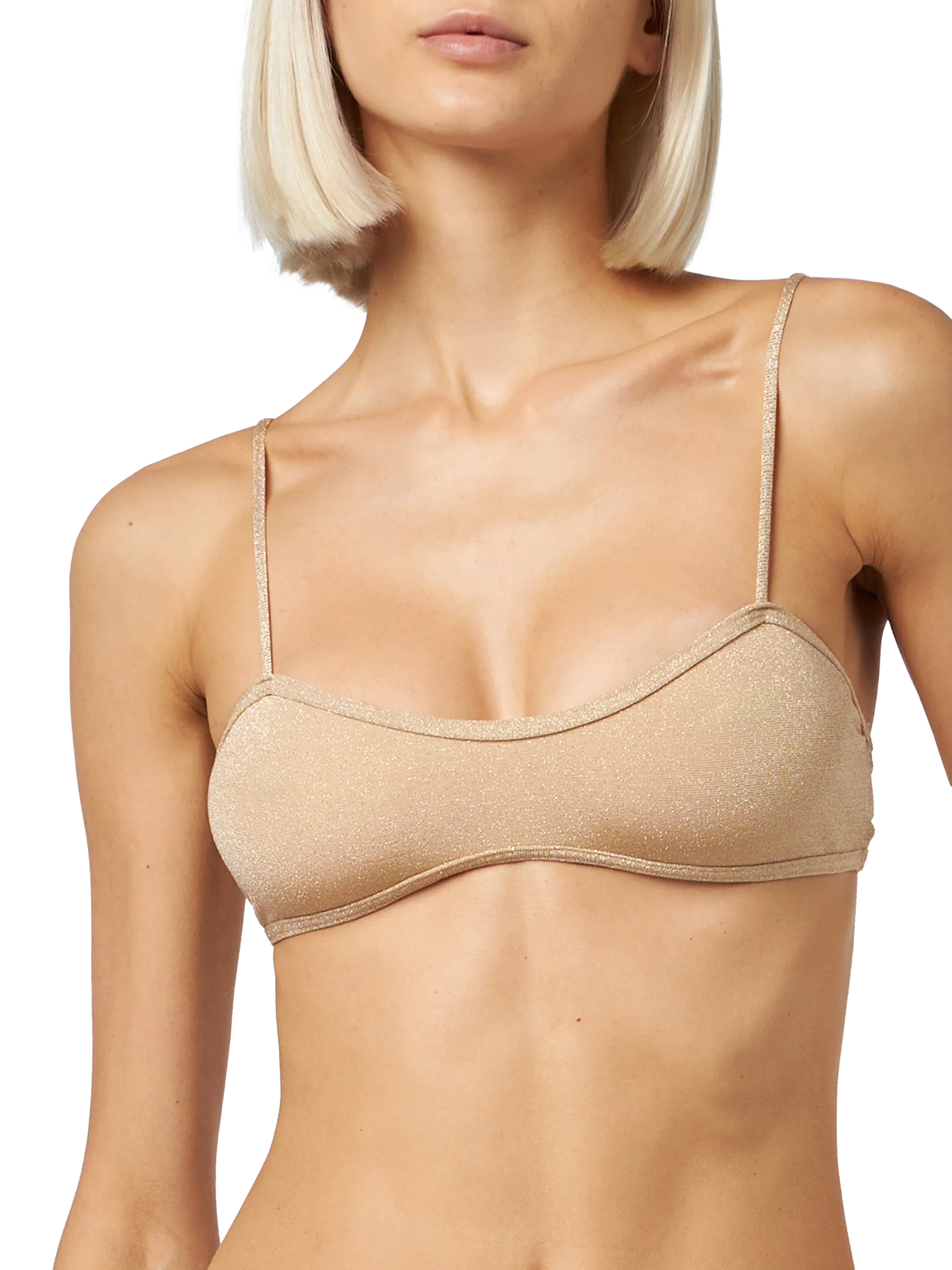 Laryn Lurex Bralette Bikini Top White
