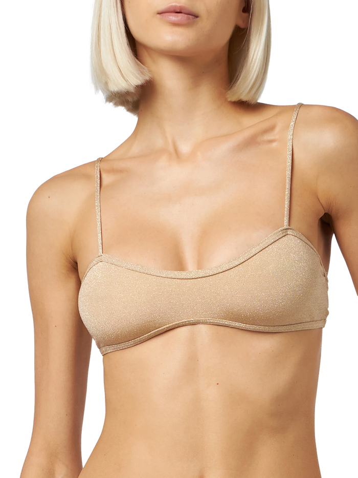 Laryn Lurex Bralette Bikini Top White