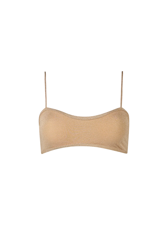 Laryn Lurex Bralette Bikini Top White
