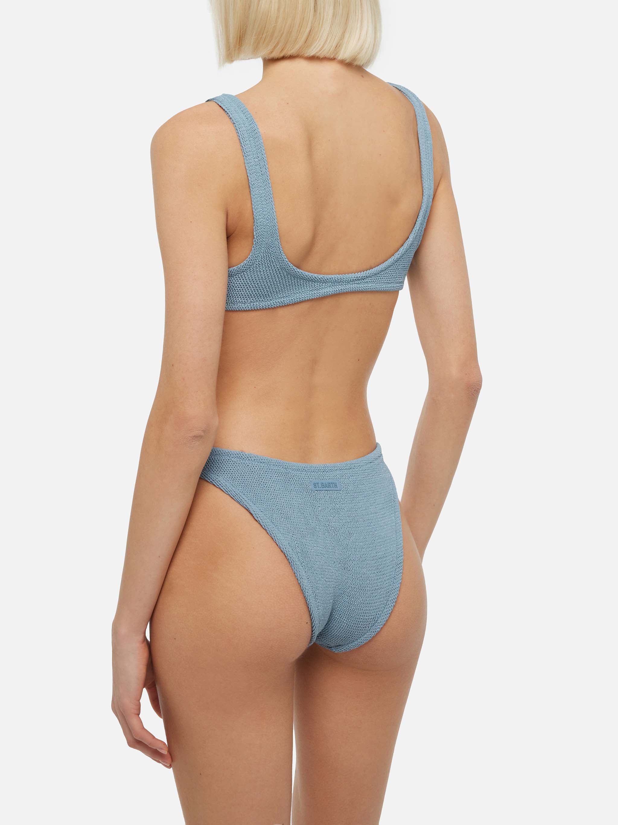 Laurel Crinkle Lurex Silver Cut-Out One-Piece Swimsuit Blue One Piece