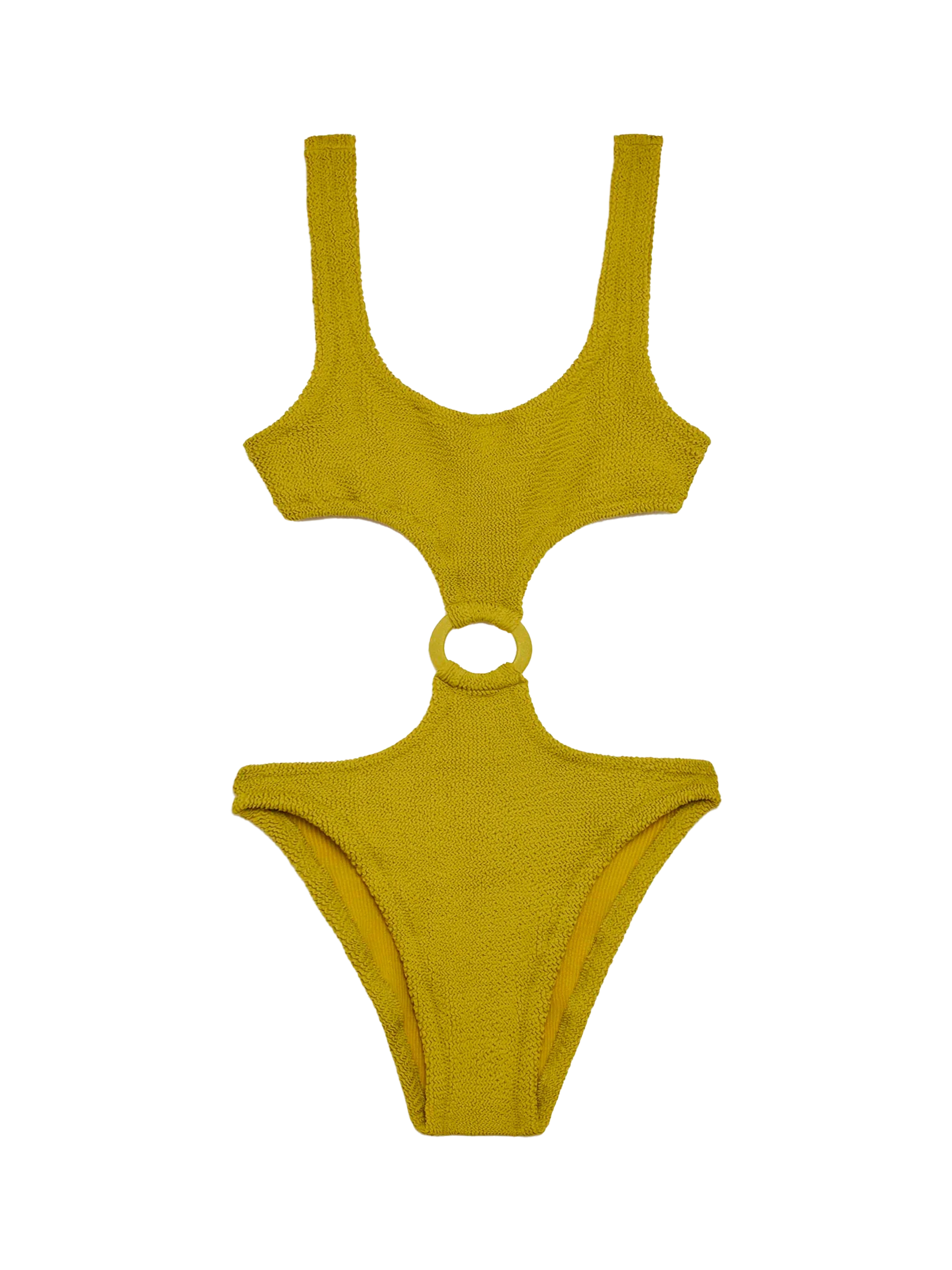 Laurel Crinkle Pistachio Cut-Out One-Piece Swimsuit Green One Piece