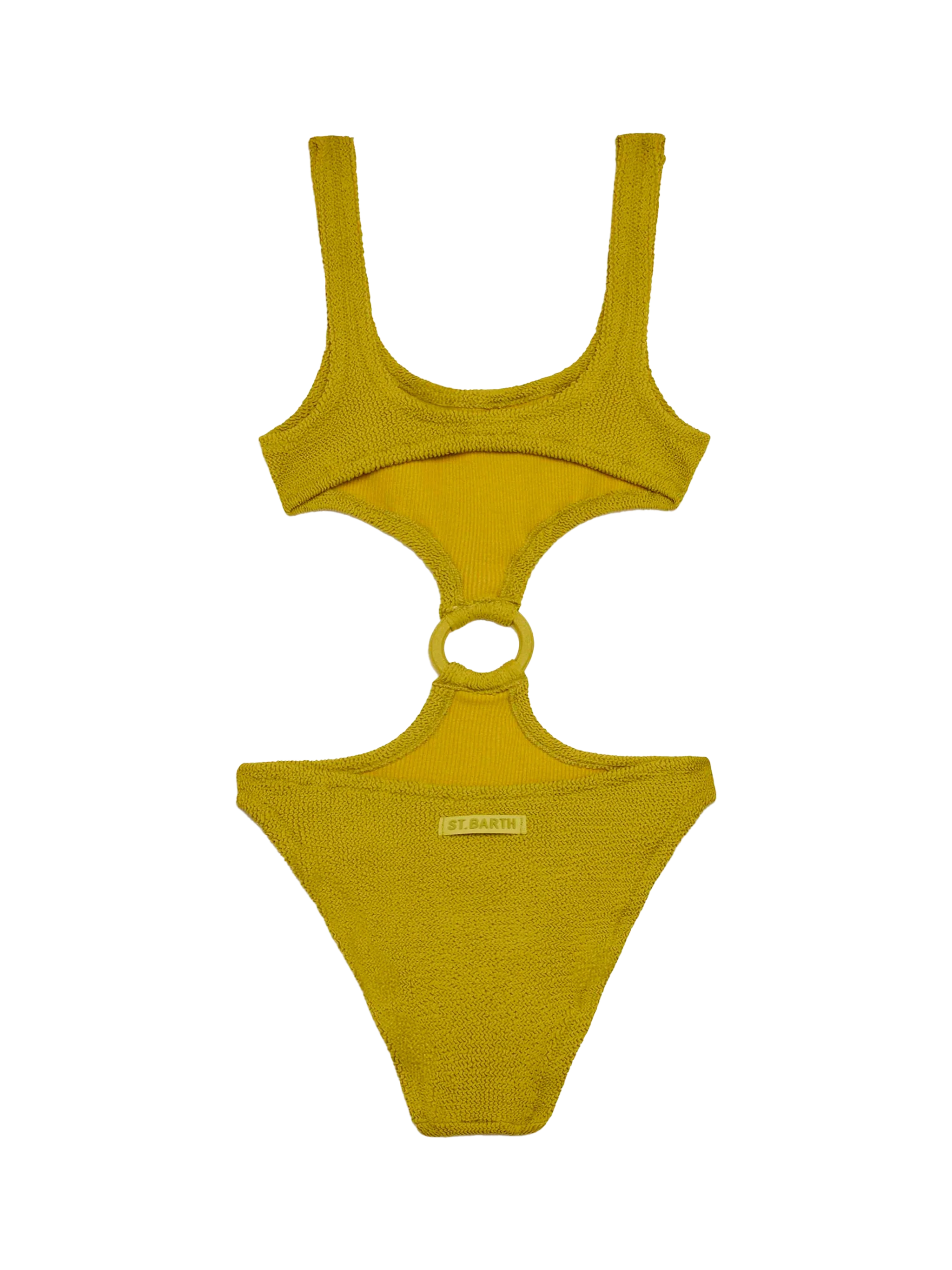 Laurel Crinkle Pistachio Cut-Out One-Piece Swimsuit Green One Piece