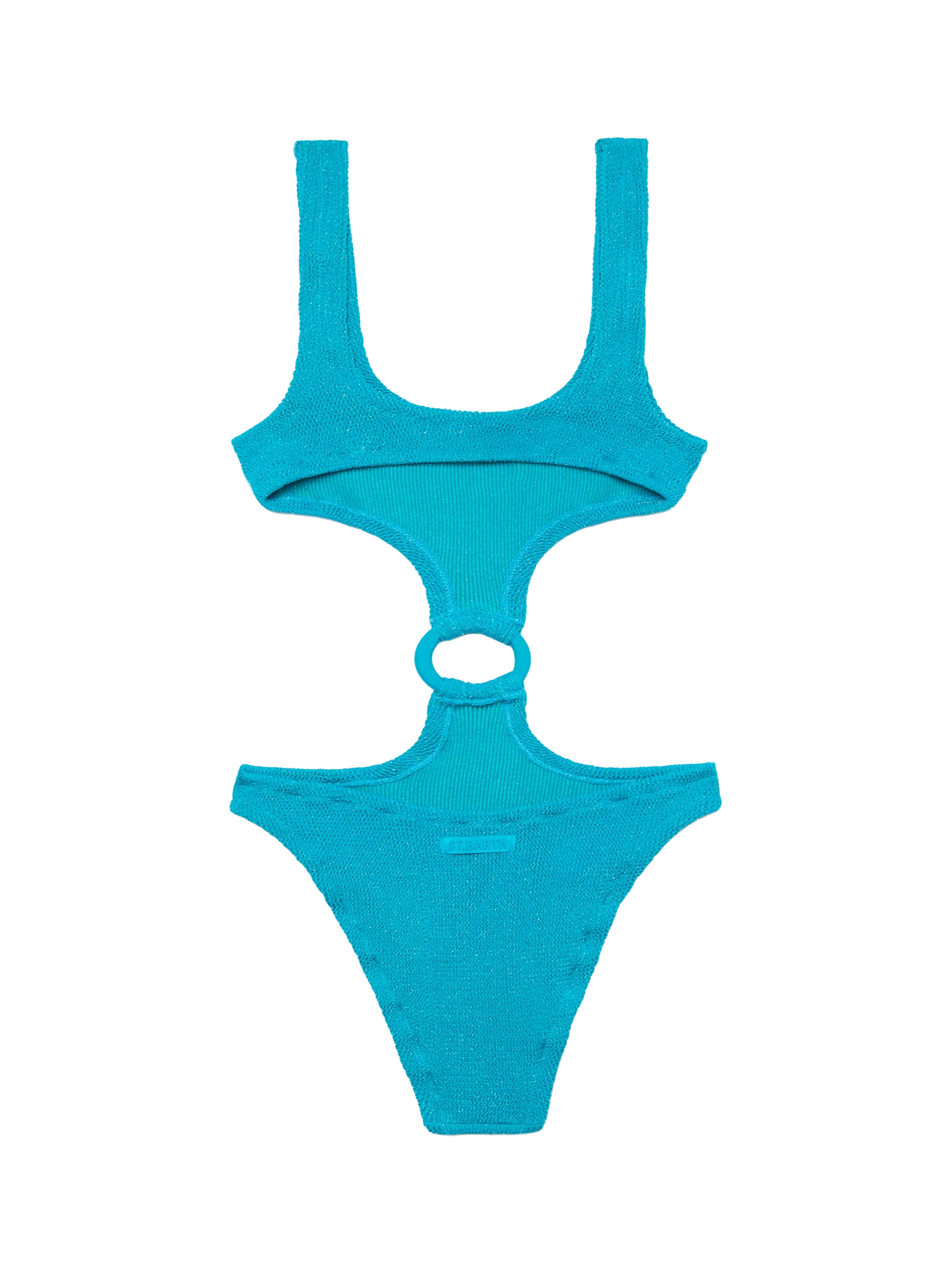 Laurel Crinkle Teal Cut-Out One-Piece Swimsuit Green One Piece