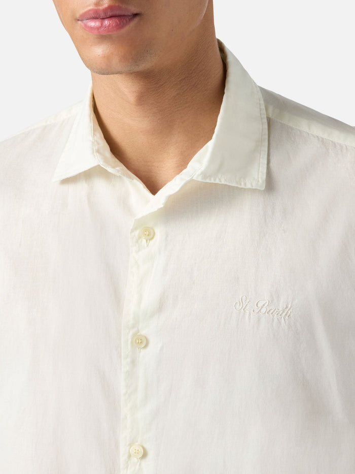 Cream Chemise Shirt Pure Cotton White