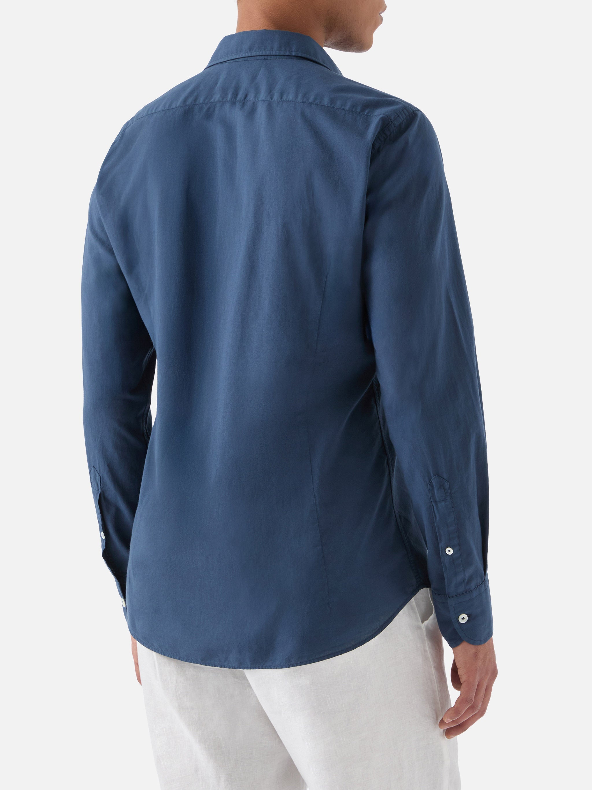 Navy Chemise Shirt Pure Cotton Blue