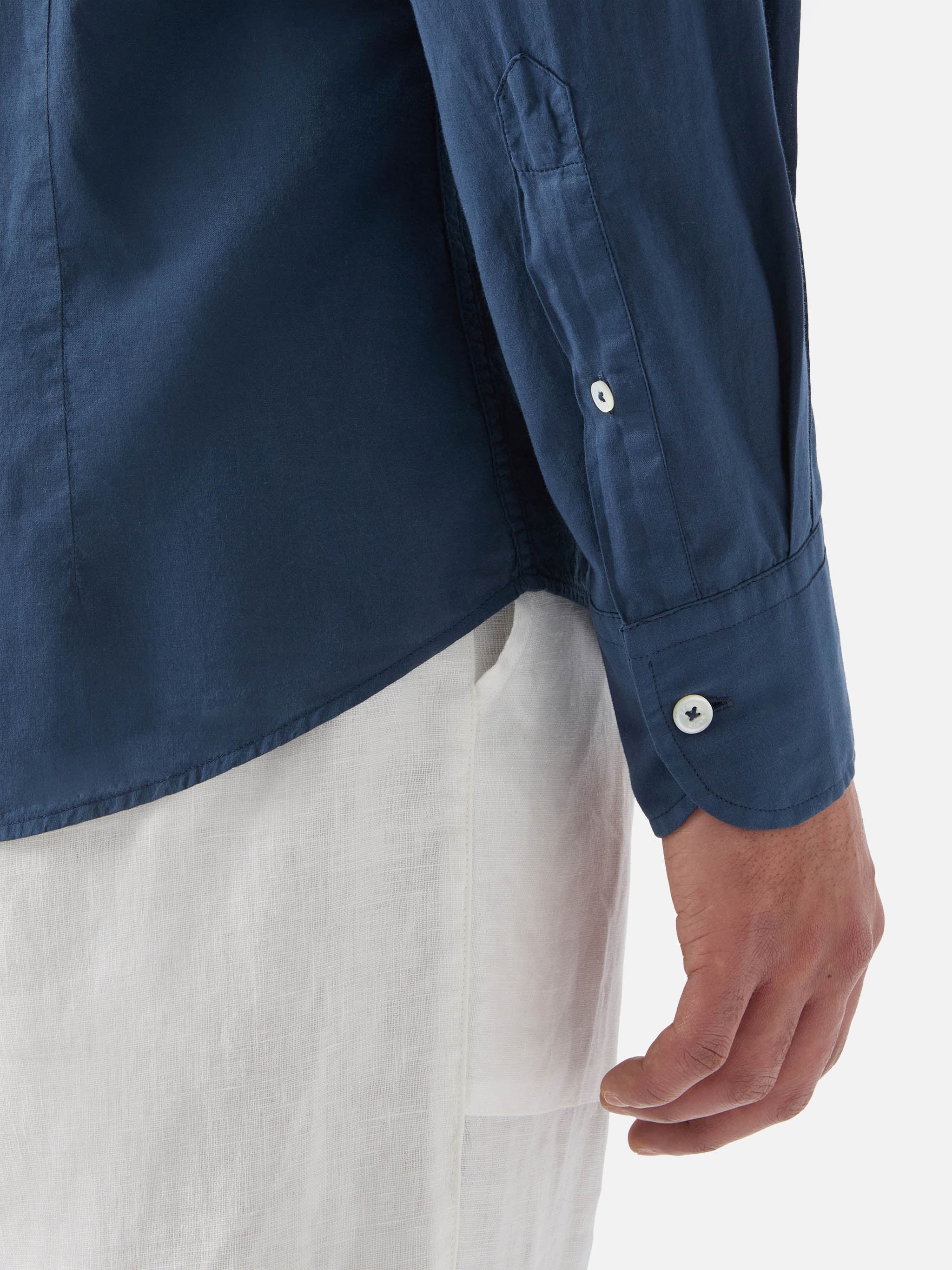Navy Chemise Shirt Pure Cotton Blue