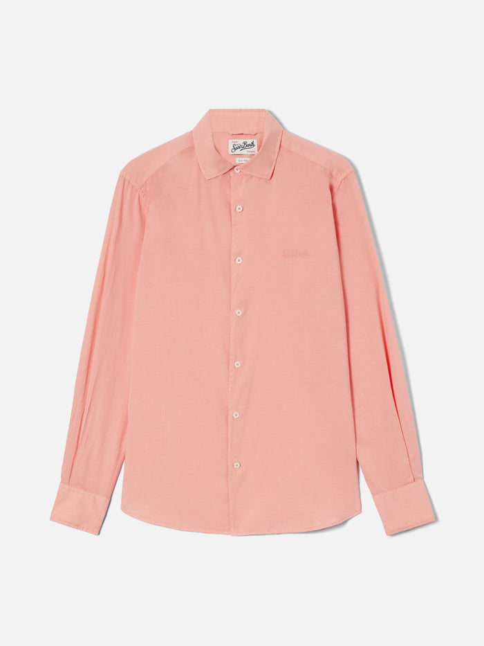 Peach Chemise Shirt Pure Cotton Orange