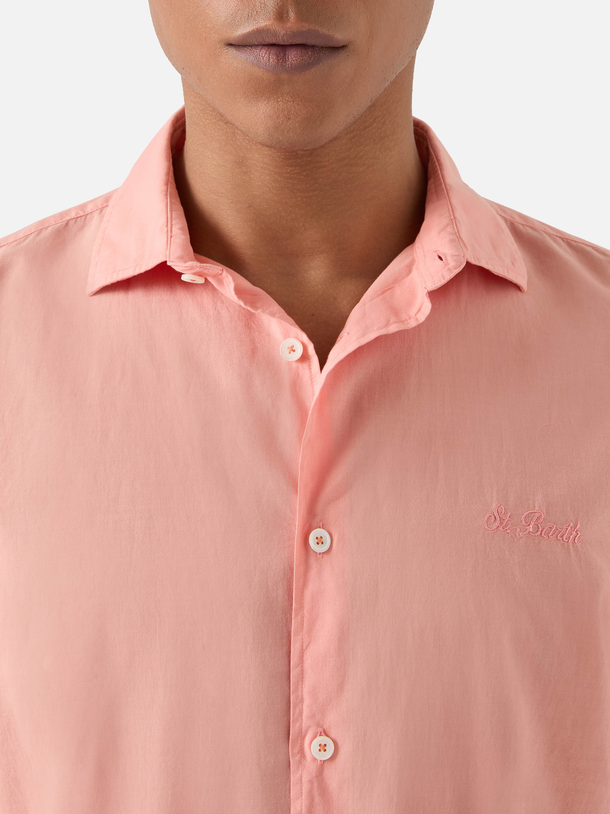 Peach Chemise Shirt Pure Cotton Orange